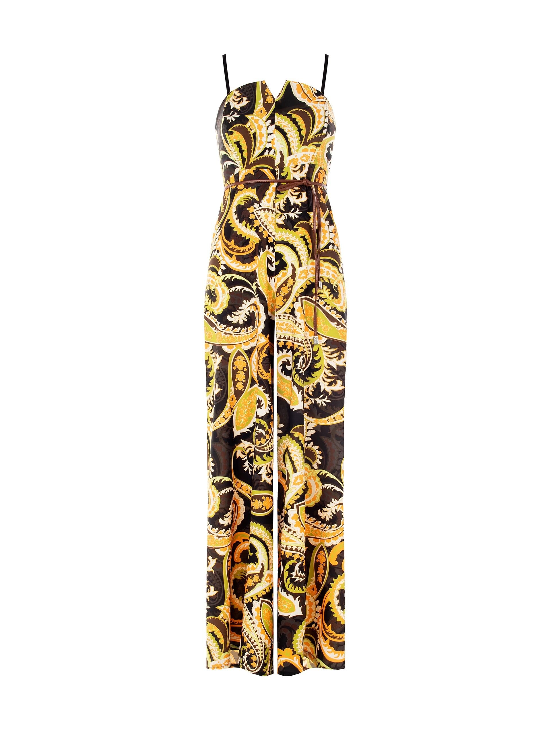 Tuta Intera Palazzo Bustier Con Stecche In Raso Con Cintura In Similpelle Abbinata Rinascimento