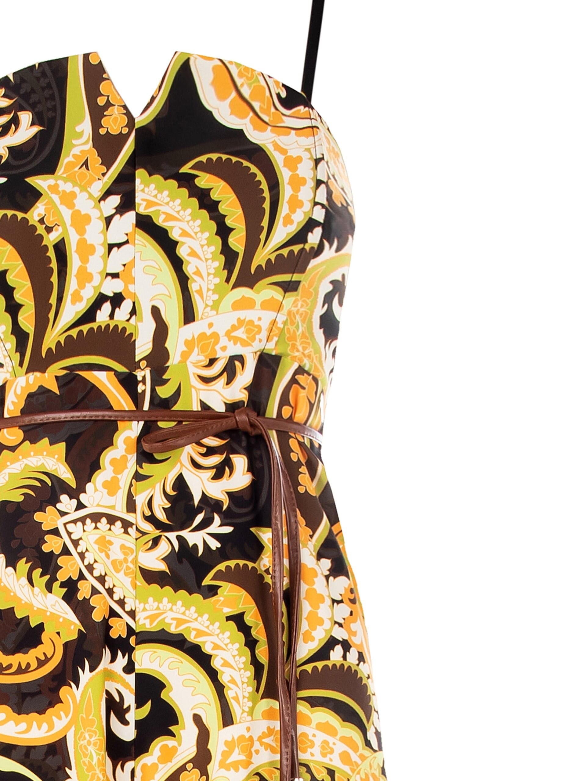 Tuta Intera Palazzo Bustier Con Stecche In Raso Con Cintura In Similpelle Abbinata Rinascimento