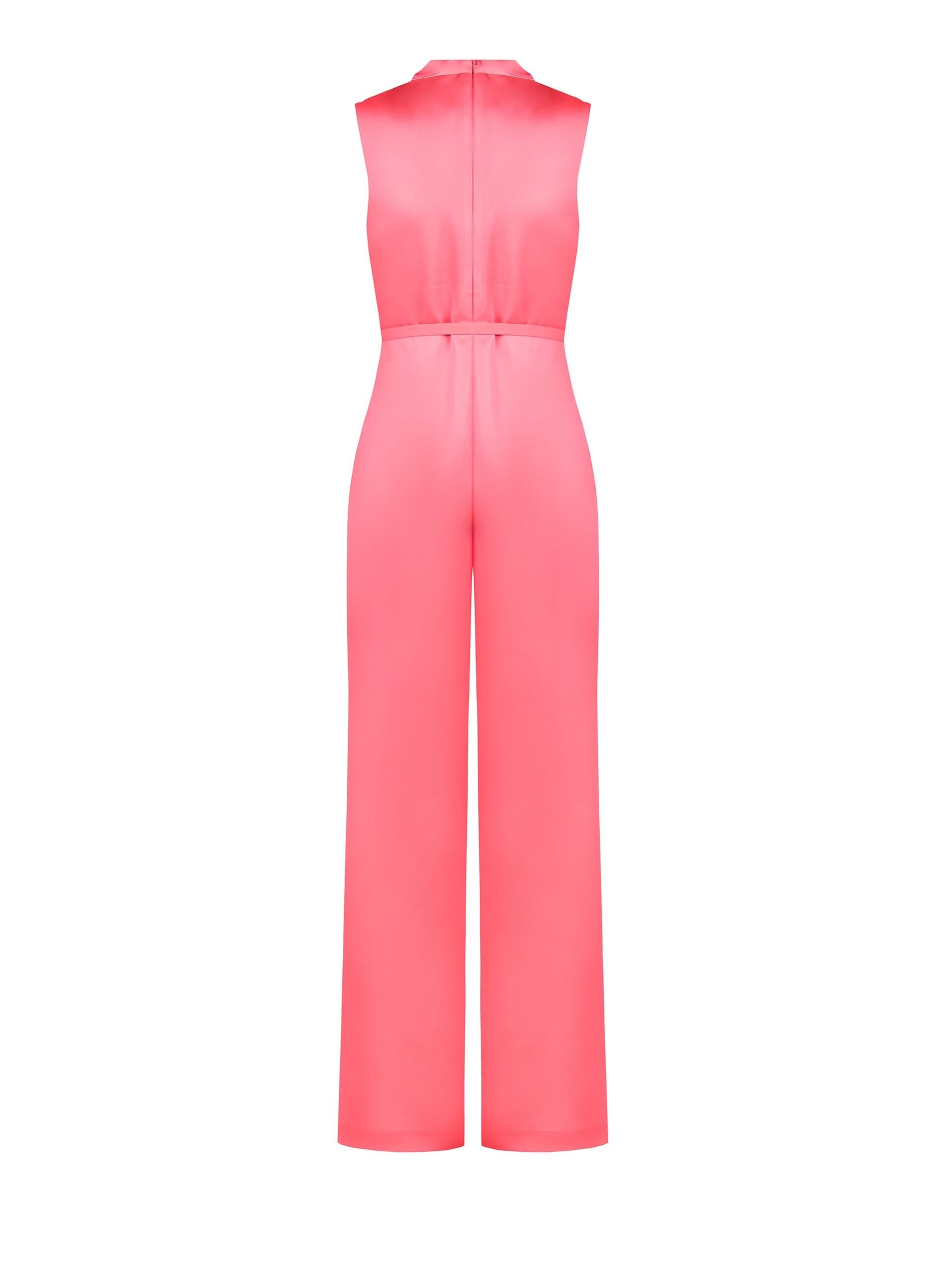 Tuta Intera Larga In Raso Con Cintura Integrata E Scollo Ad Anello Rinascimento