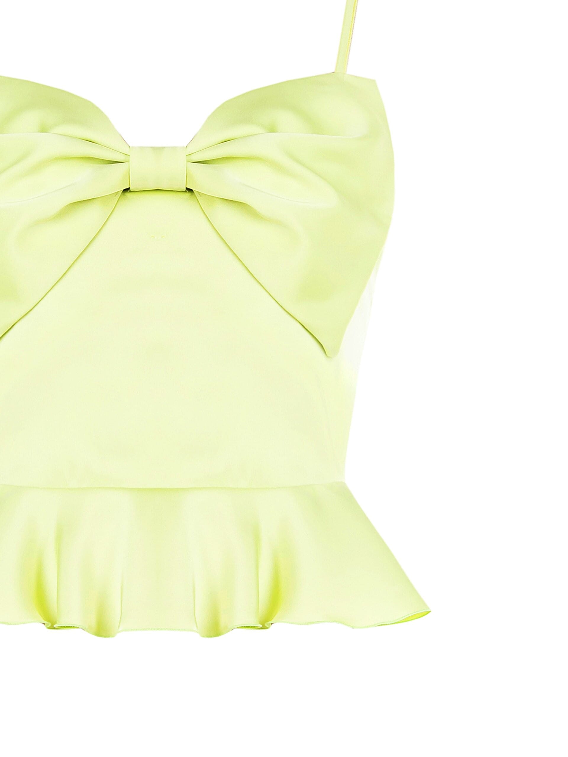 Crop Top In Raso Con Maxi Fiocco Rinascimento