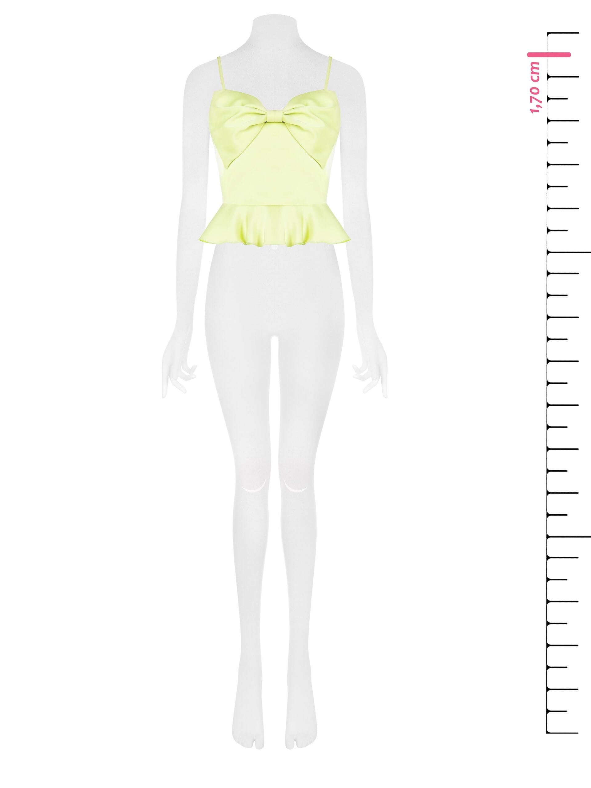 Crop Top In Raso Con Maxi Fiocco Rinascimento