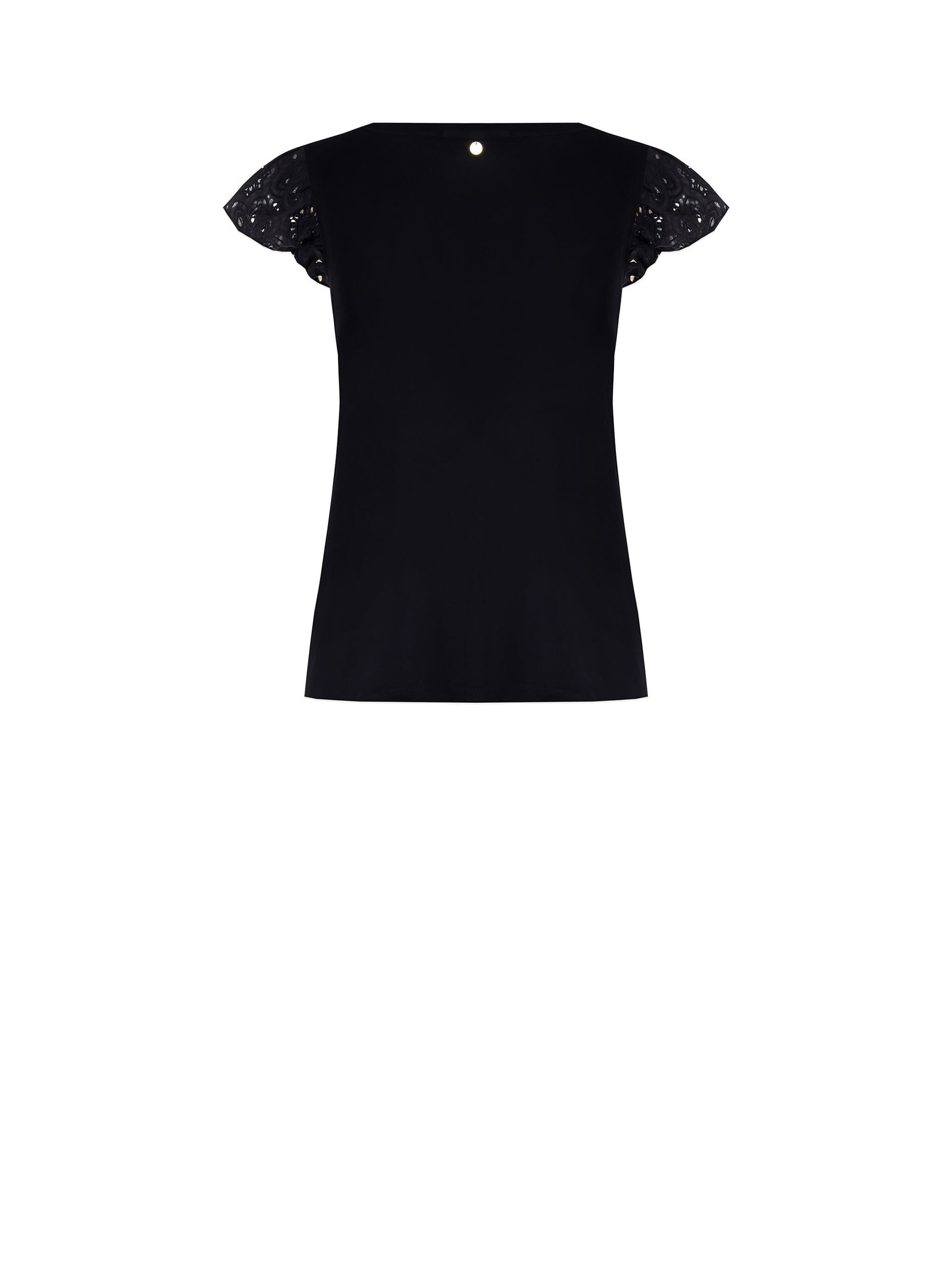 Rinascimento Regular Sleeveless Cotton T-Shirt with Sangallo Fins