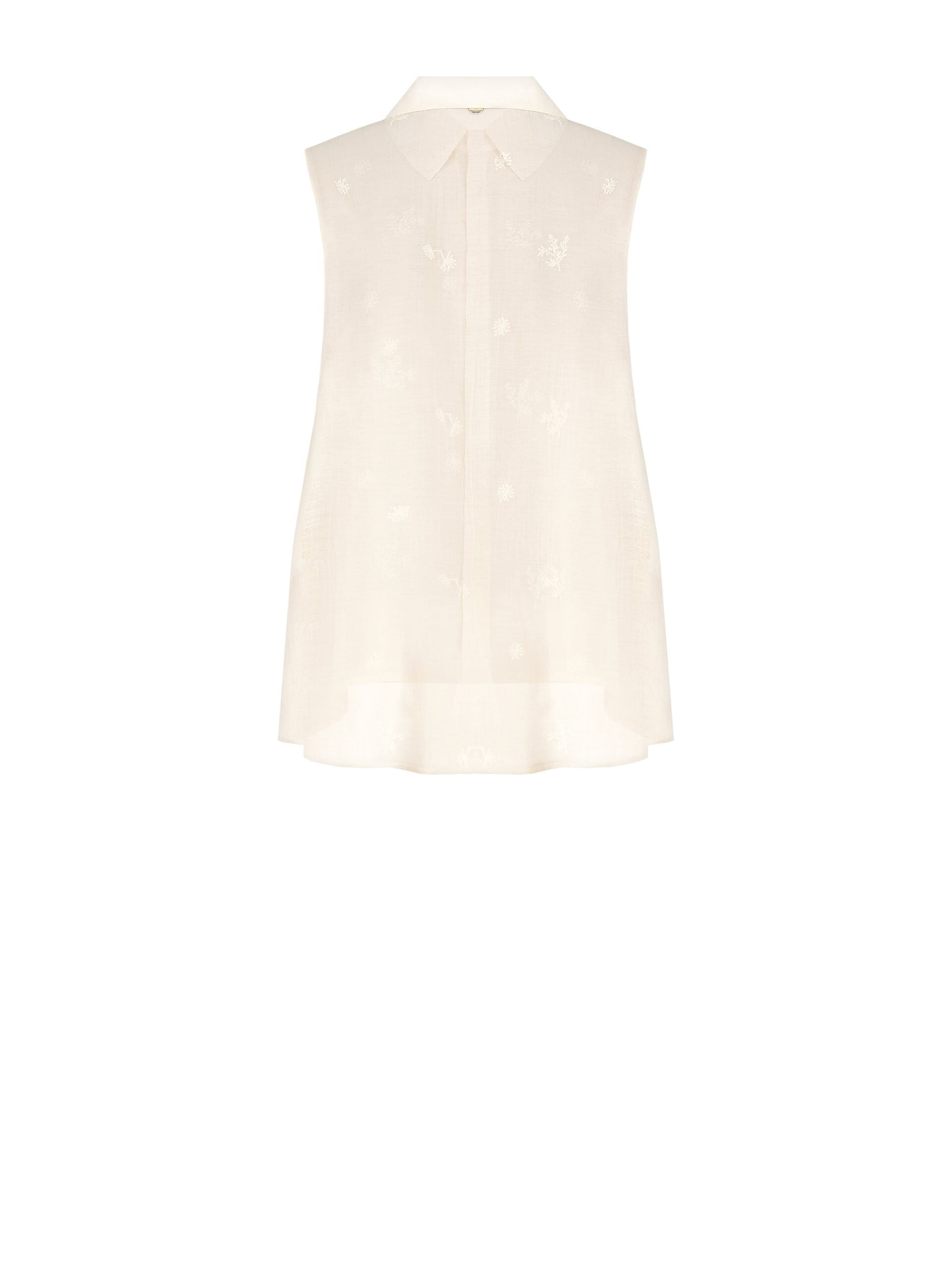 Top Over A Trapezio In Tessuto Semitrasparente Con Ricami Rinascimento