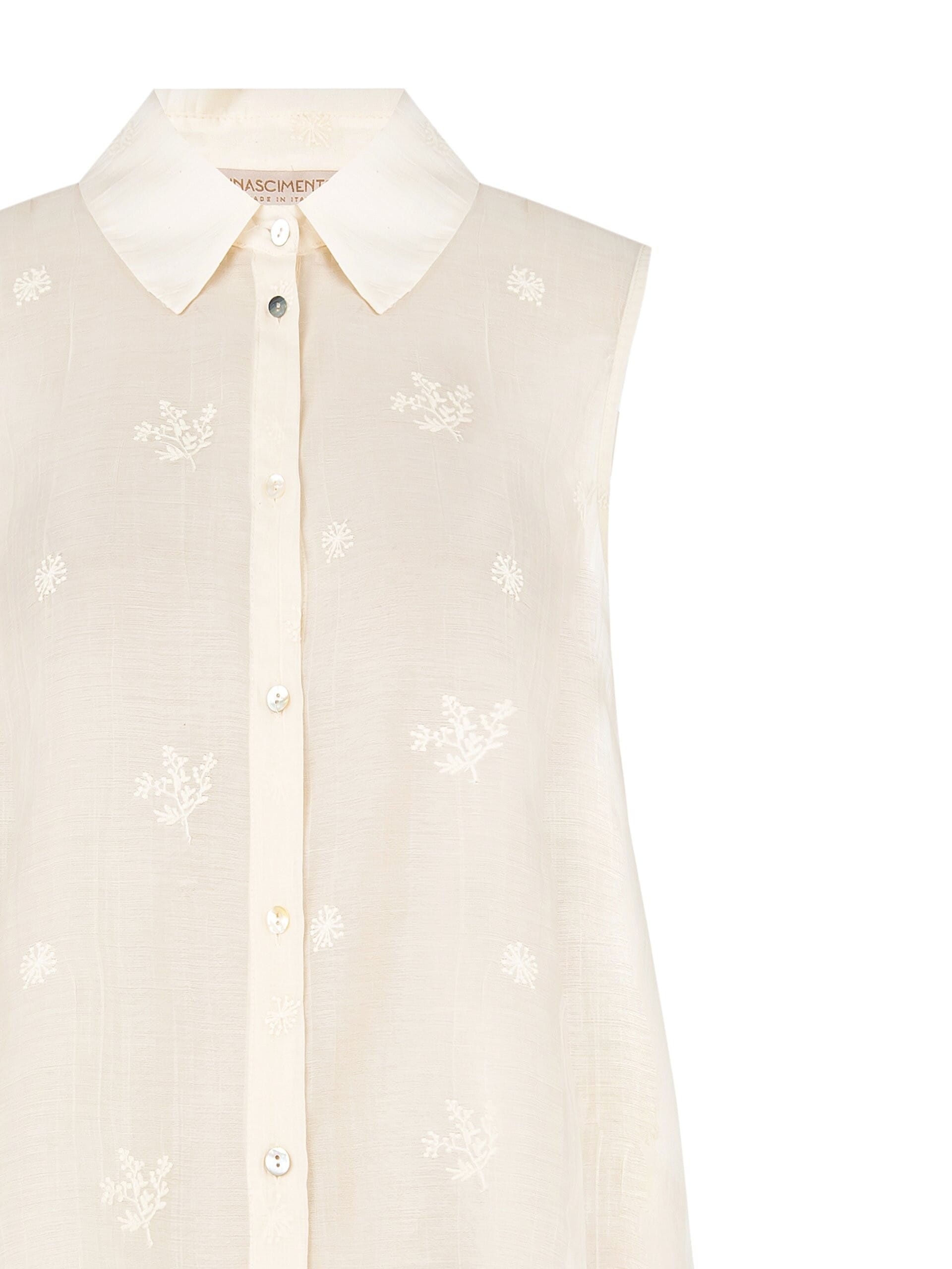 Top Over A Trapezio In Tessuto Semitrasparente Con Ricami Rinascimento