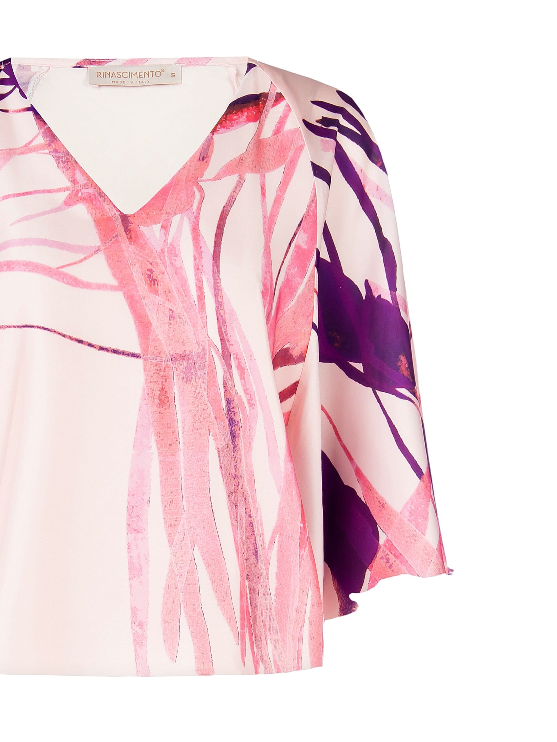 Blusa Ampia In Raso Con Scollo A V E Maniche A Farfalla Rinascimento