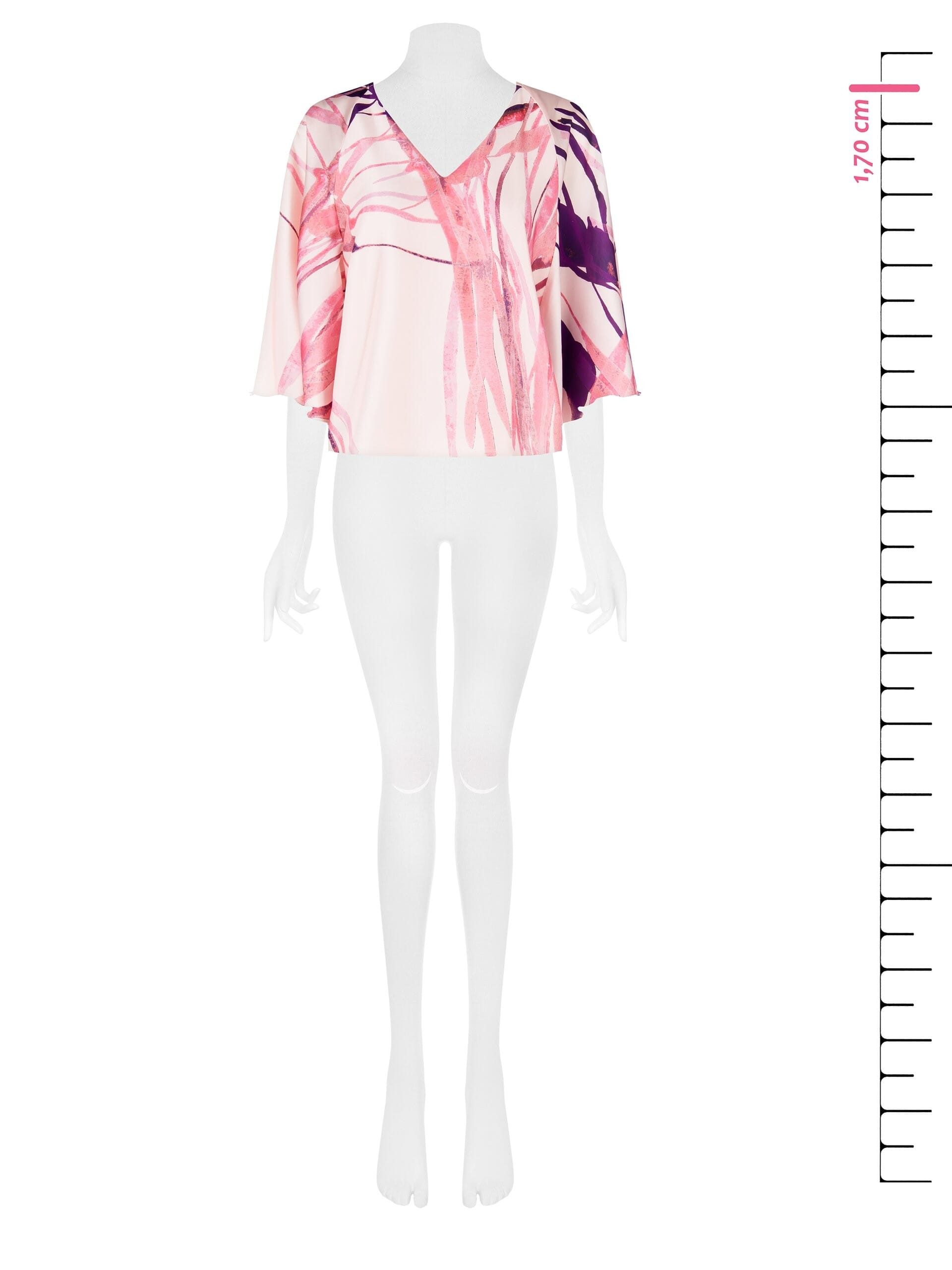 Blusa Ampia In Raso Con Scollo A V E Maniche A Farfalla Rinascimento