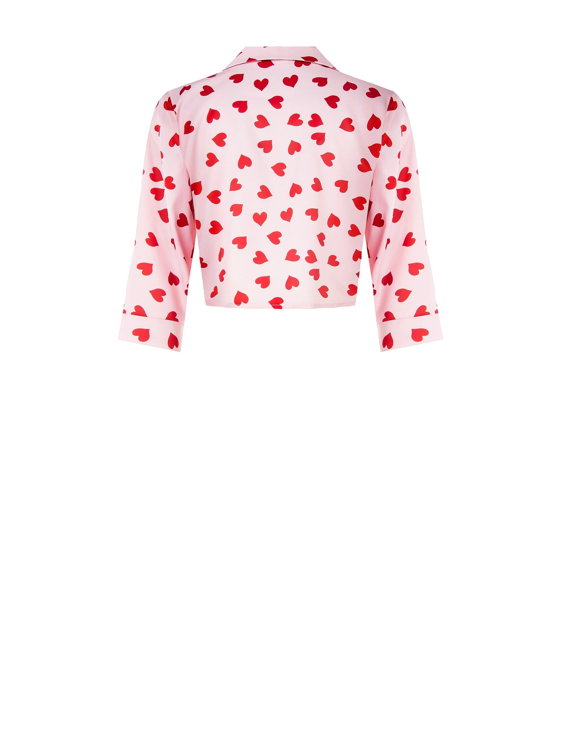 Camicia Over Corta In Raso A Cuori Rinascimento