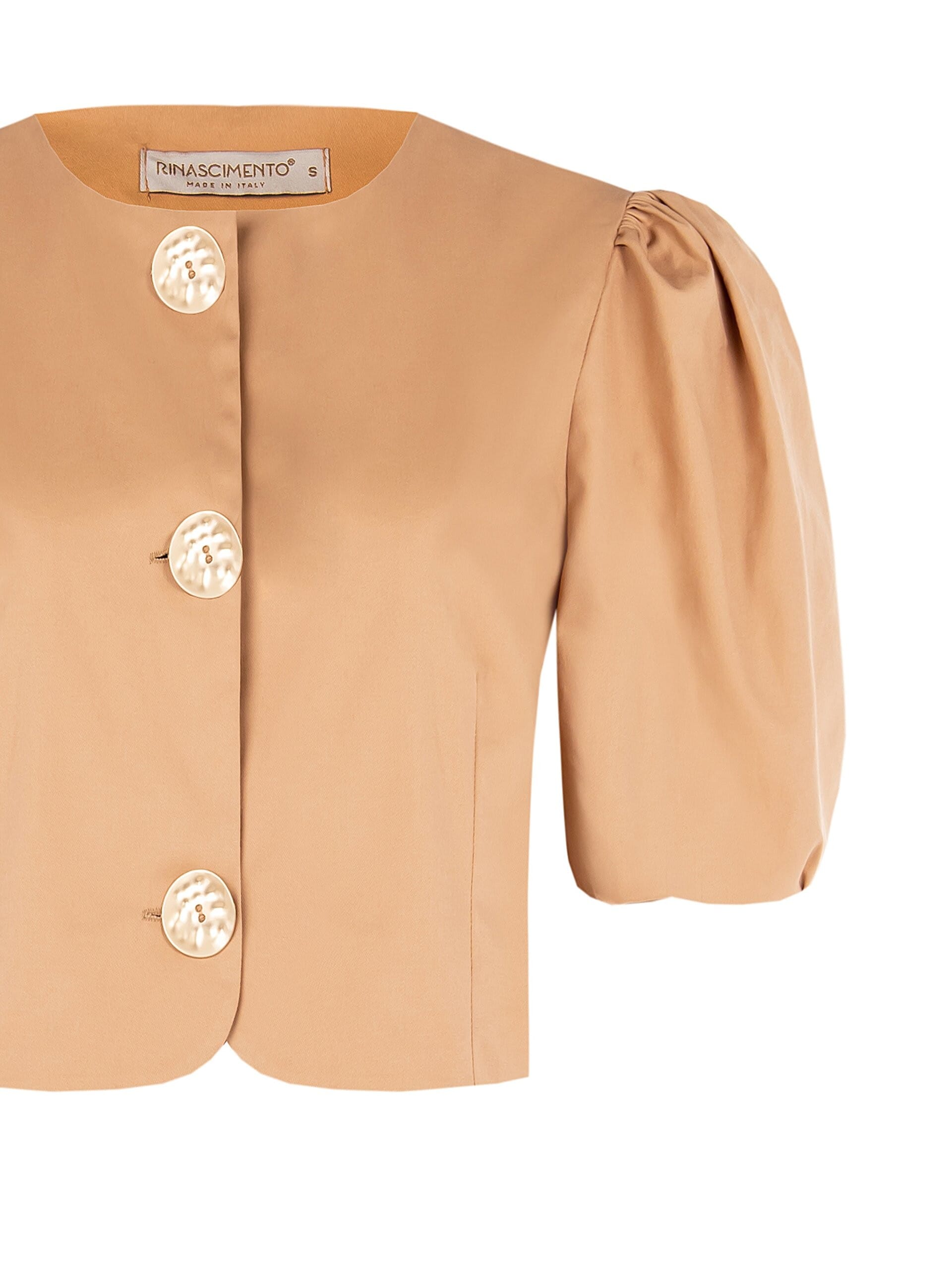 Giacca Corta In Tessuto Elasticizzato Con Maxi Bottoni Rinascimento