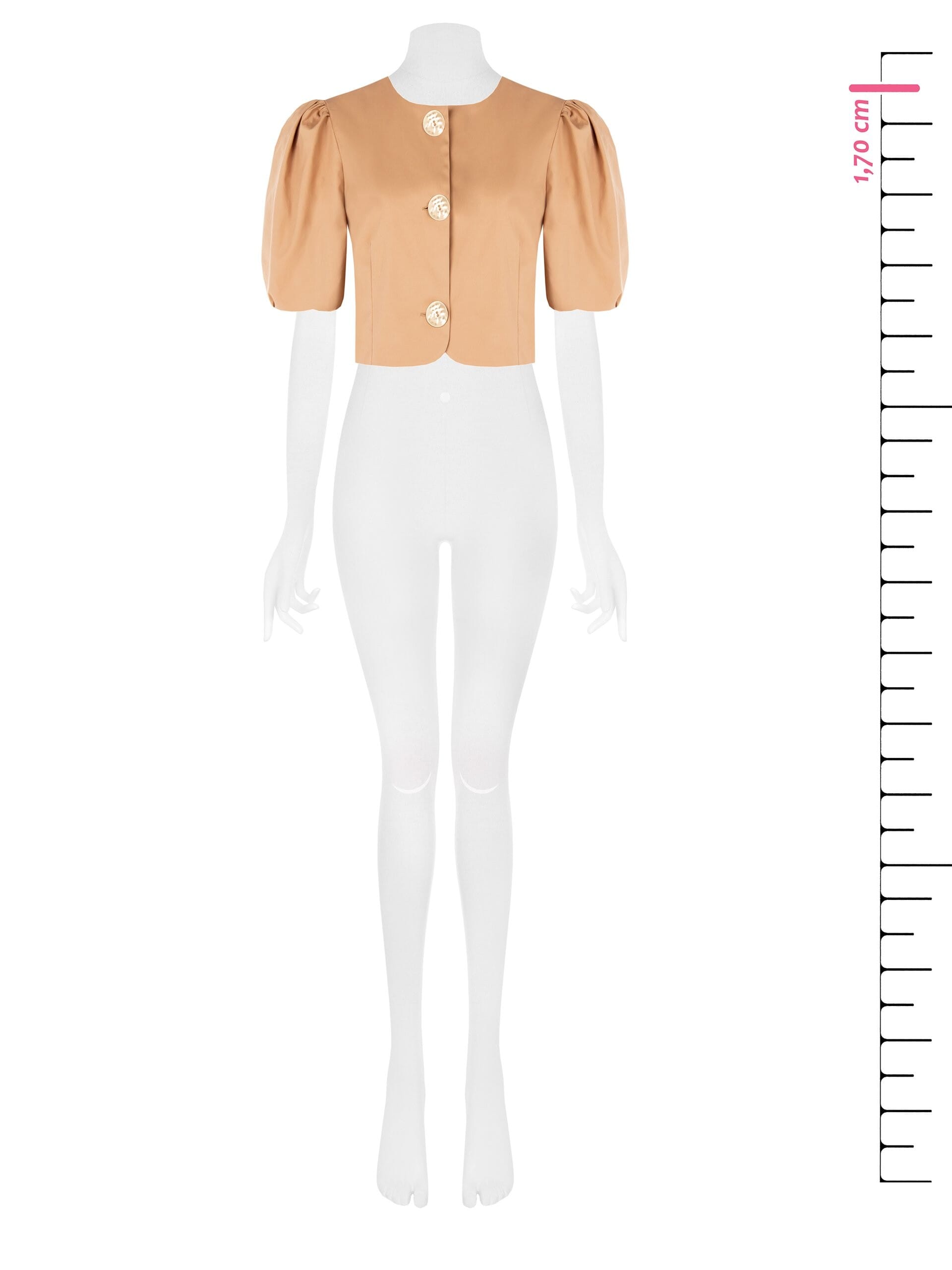 Giacca Corta In Tessuto Elasticizzato Con Maxi Bottoni Rinascimento