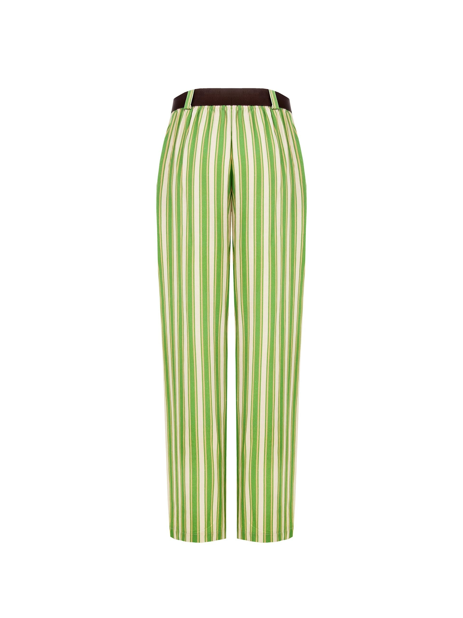 Pantaloni Larghi In Misto Viscosa E Lino Con Cintura Abbinata E Tasche Rinascimento