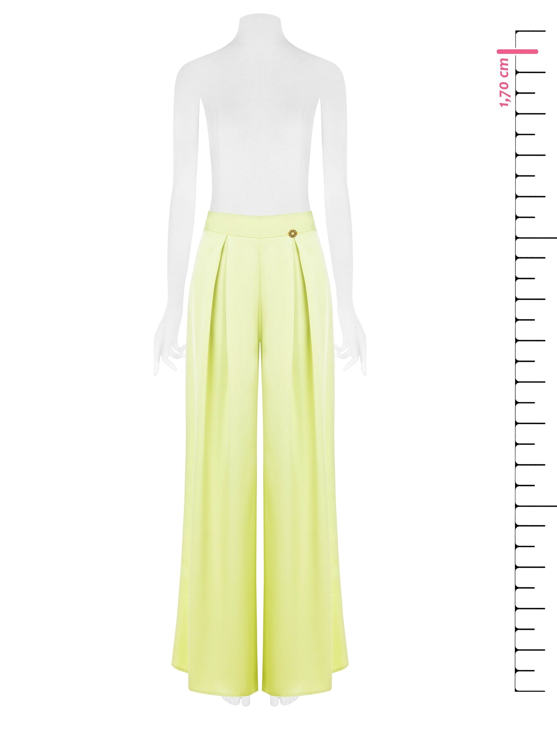 Pantaloni Palazzo In Raso Con Pinces Rinascimento