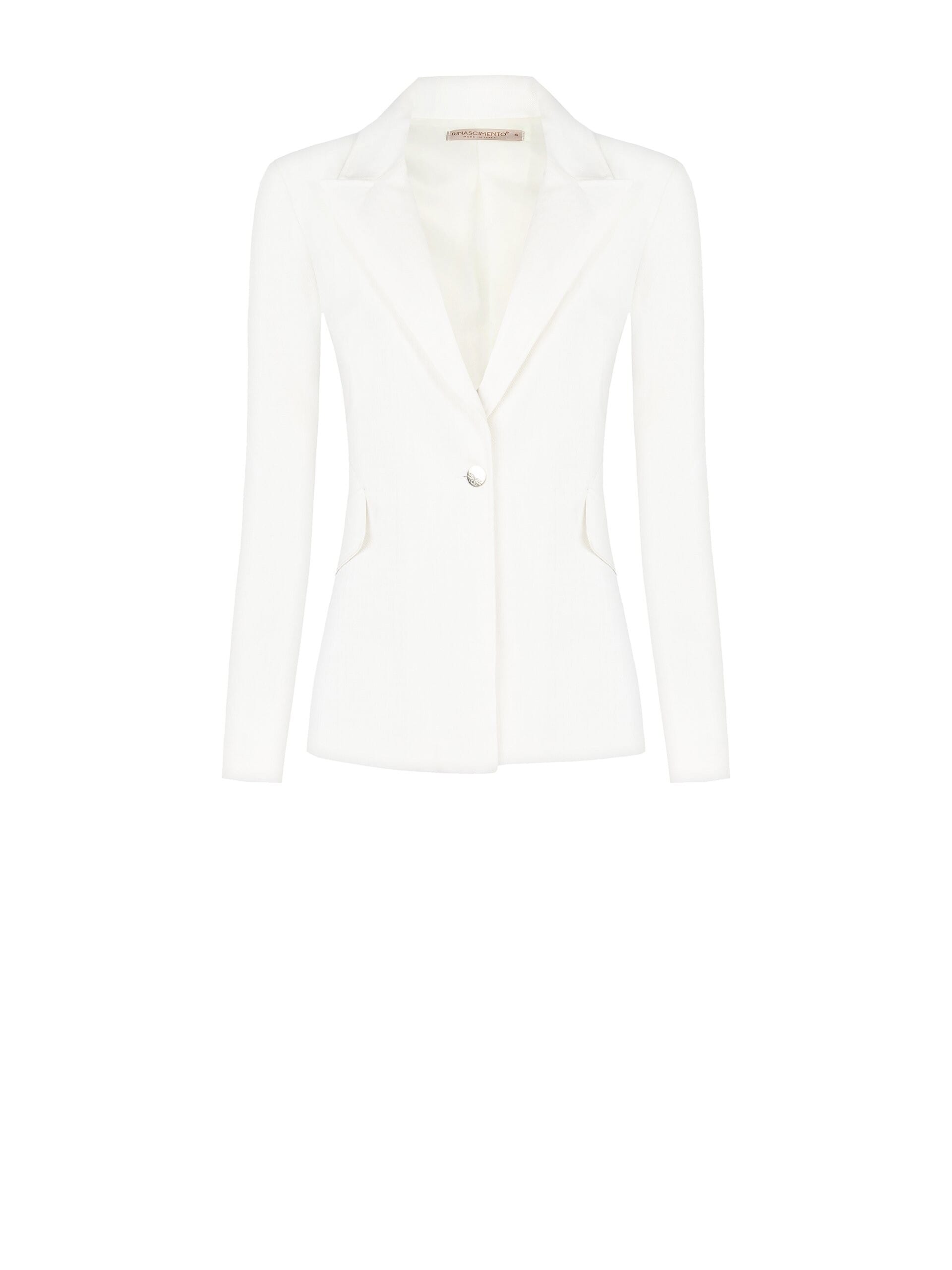 Giacca Blazer Sfiancata In Denim Con Bottone Logo Rinascimento