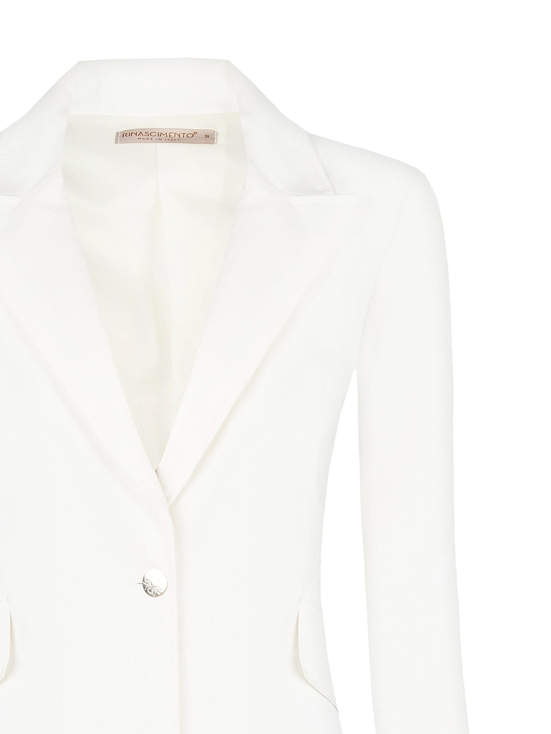 Giacca Blazer Sfiancata In Denim Con Bottone Logo Rinascimento