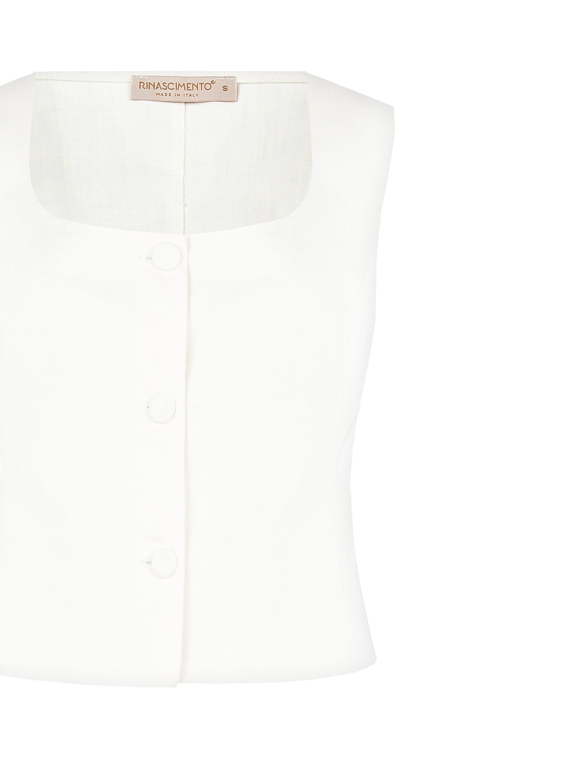 Gilet Aderente In Denim Con Scollo Quadrato Rinascimento