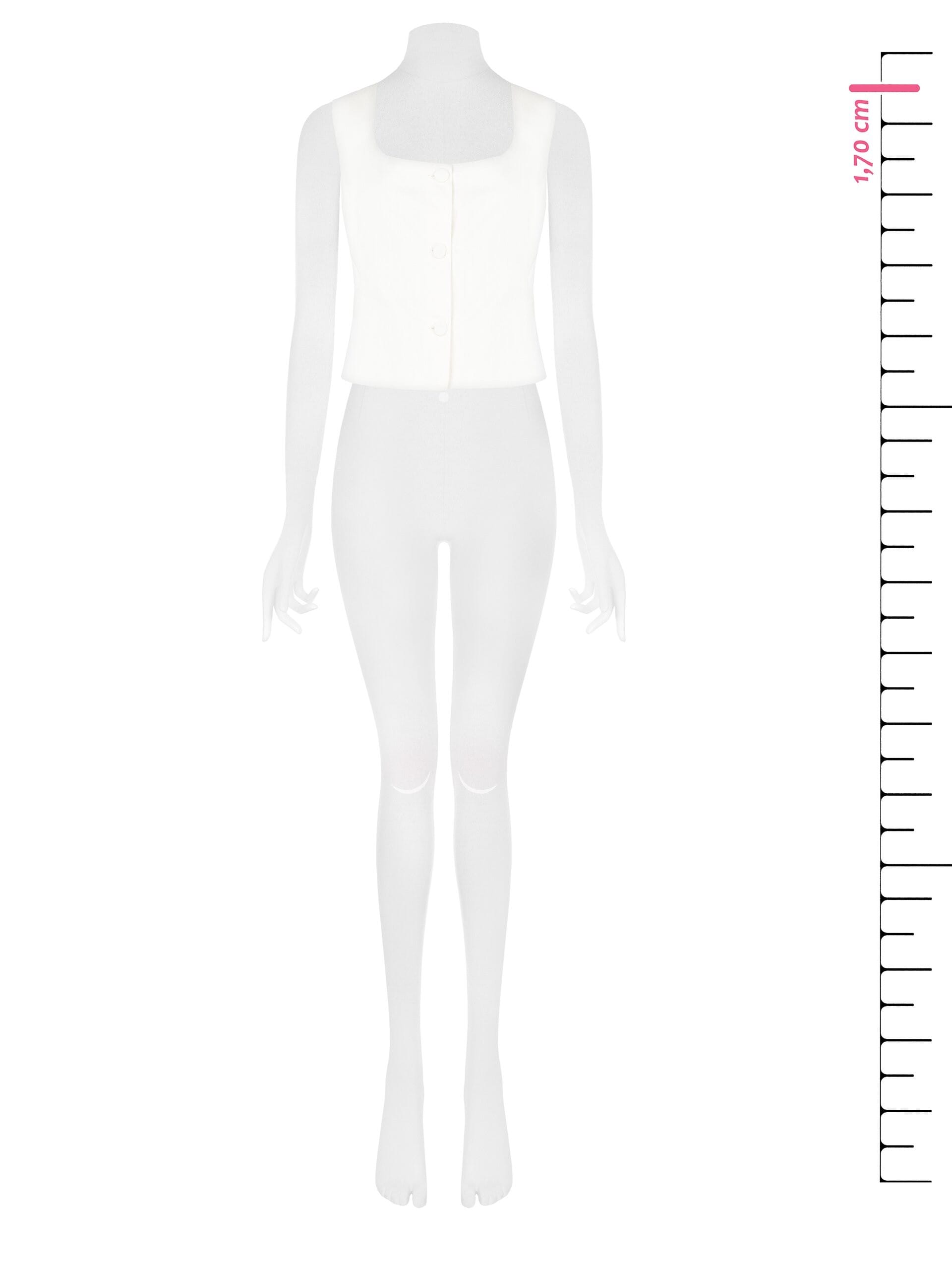 Gilet Aderente In Denim Con Scollo Quadrato Rinascimento