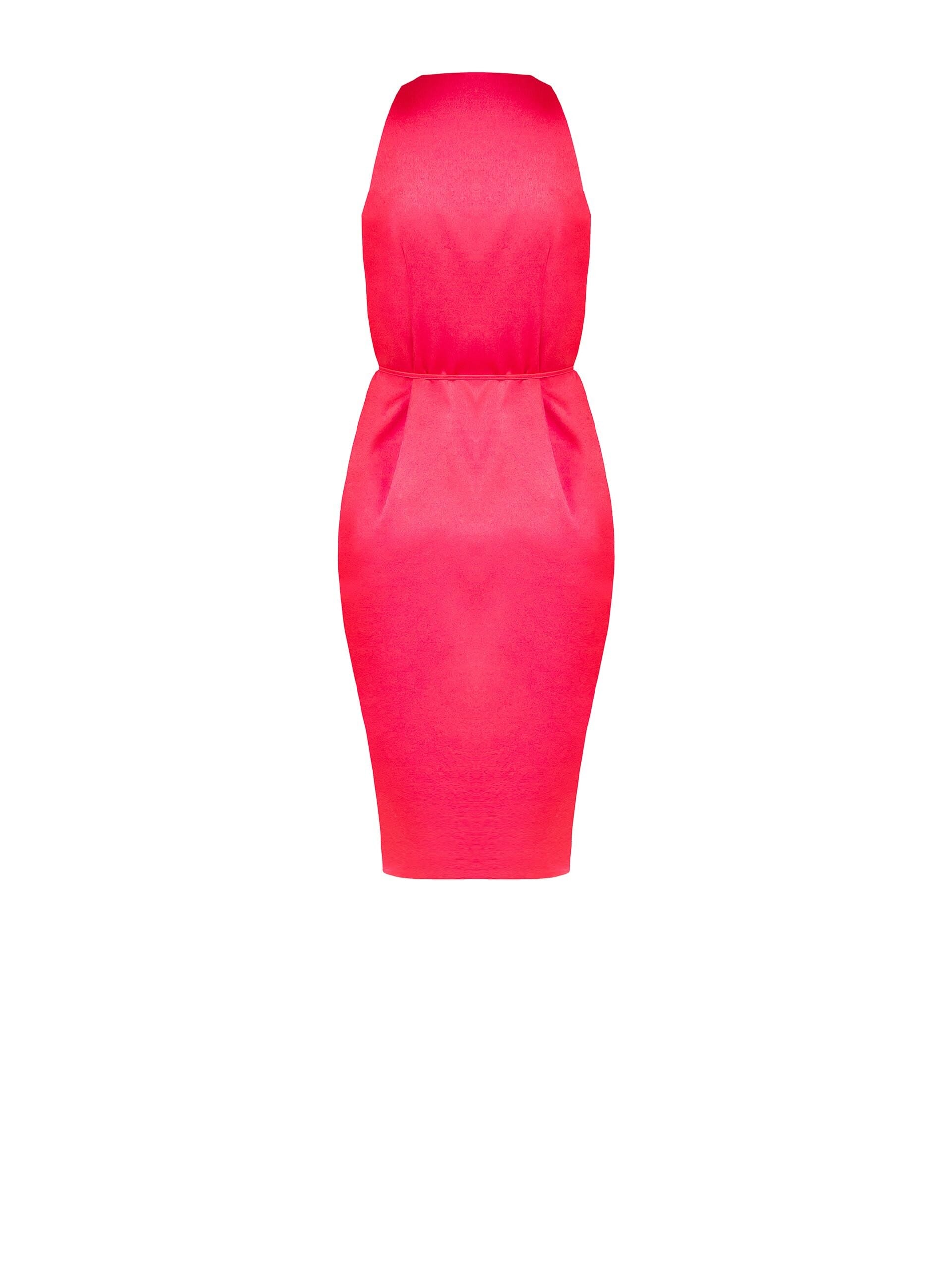 Abito Corto A Portafoglio In Raso Leggermente Increspato Rinascimento