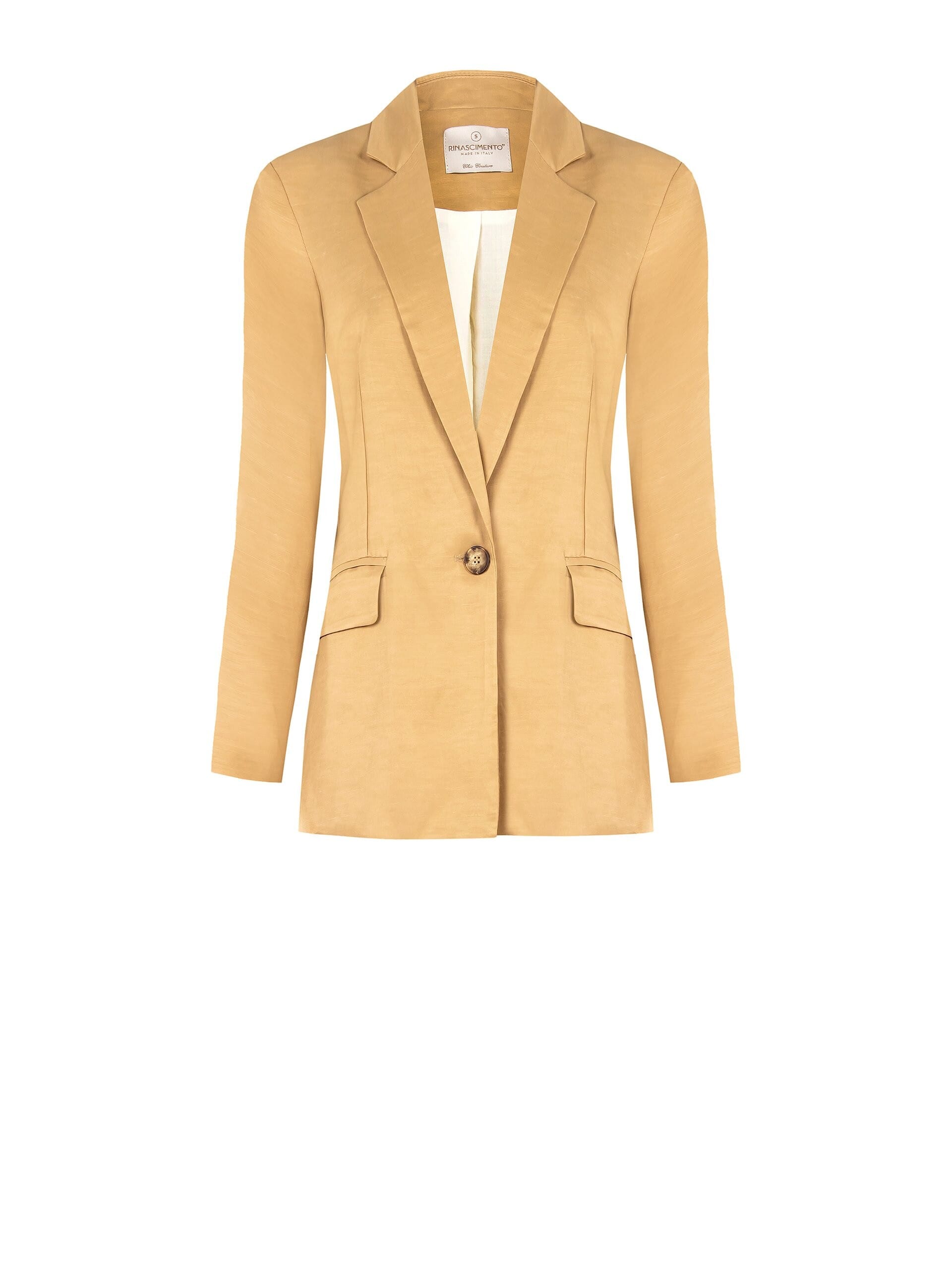 Giacca Blazer A 1 Bottone In Raso Opaco Rinascimento