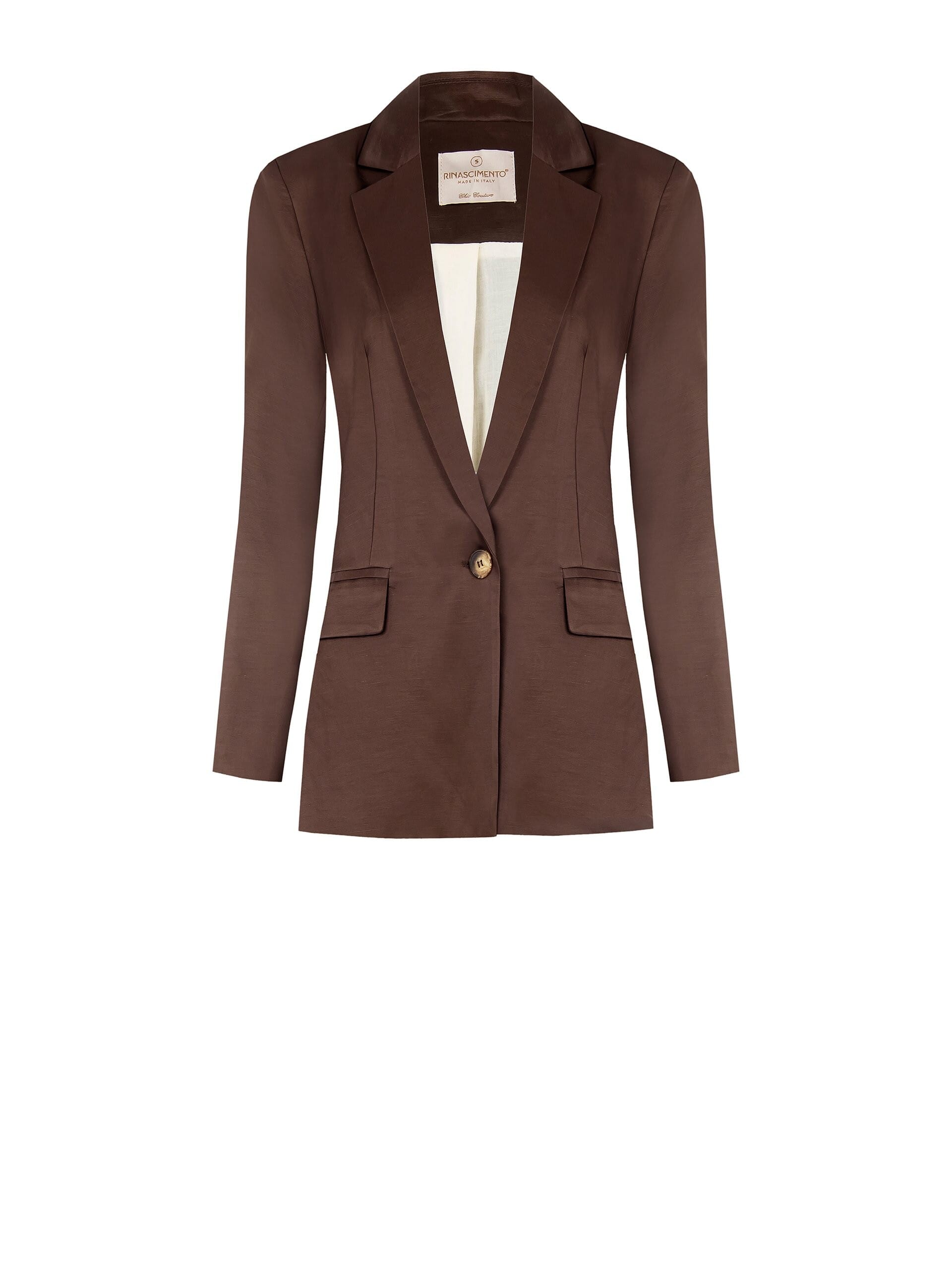 Giacca Blazer A 1 Bottone In Raso Opaco Rinascimento