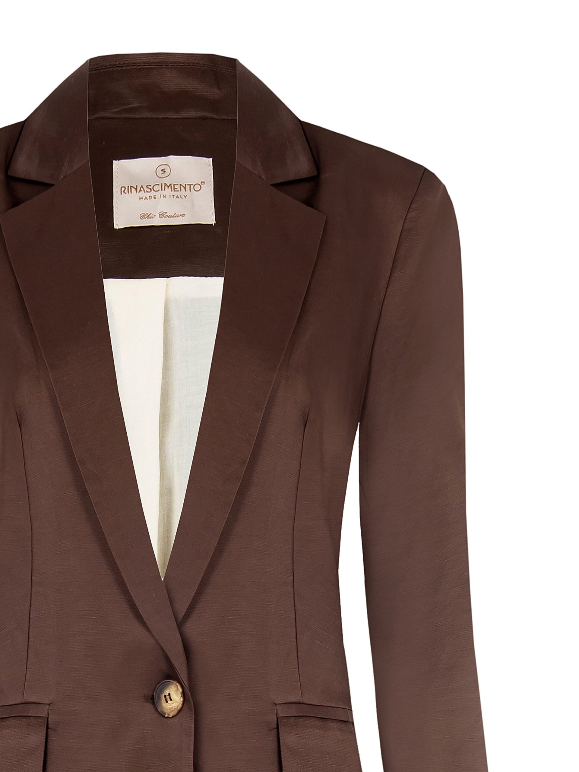 Giacca Blazer A 1 Bottone In Raso Opaco Rinascimento