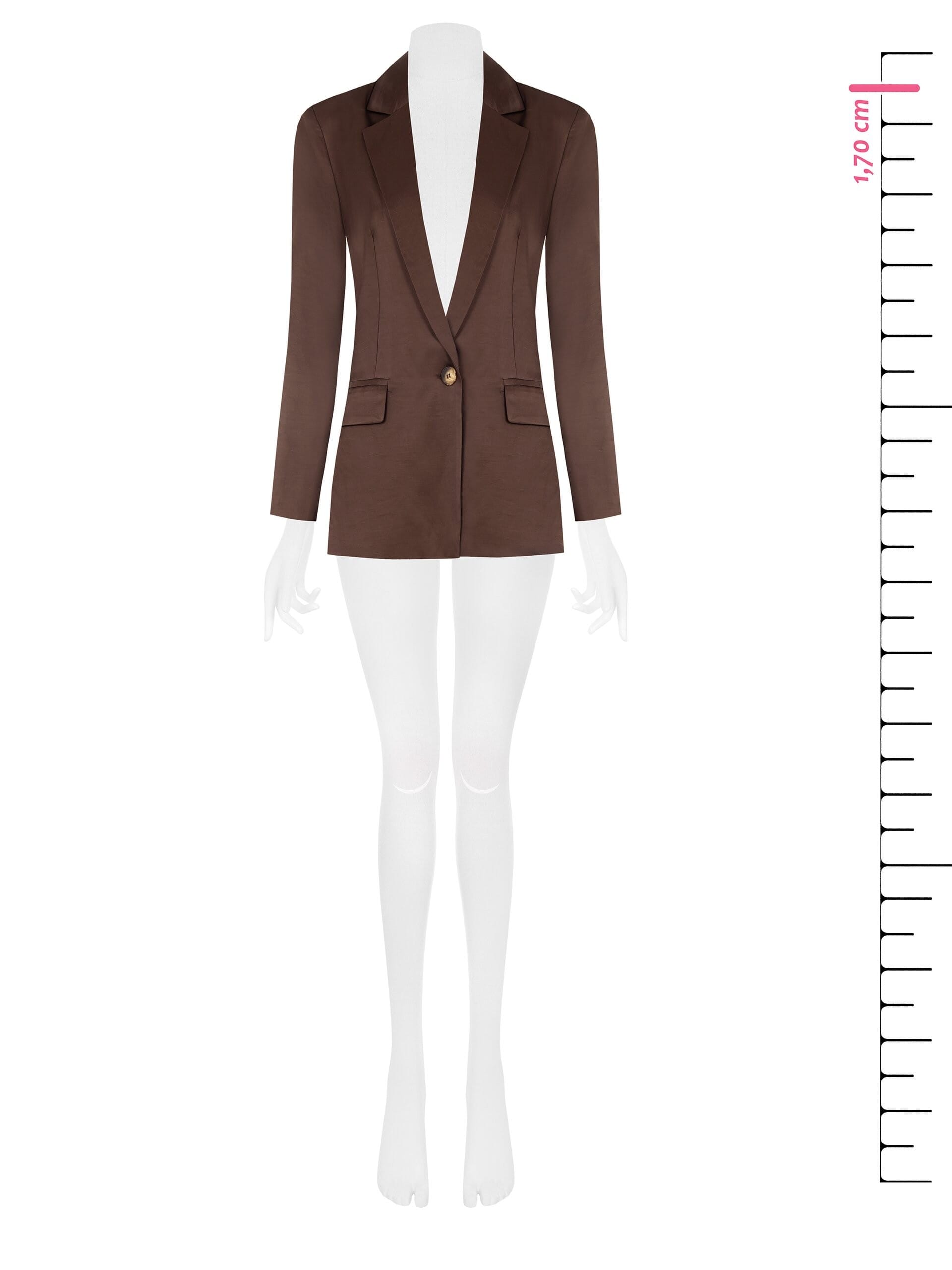 Giacca Blazer A 1 Bottone In Raso Opaco Rinascimento