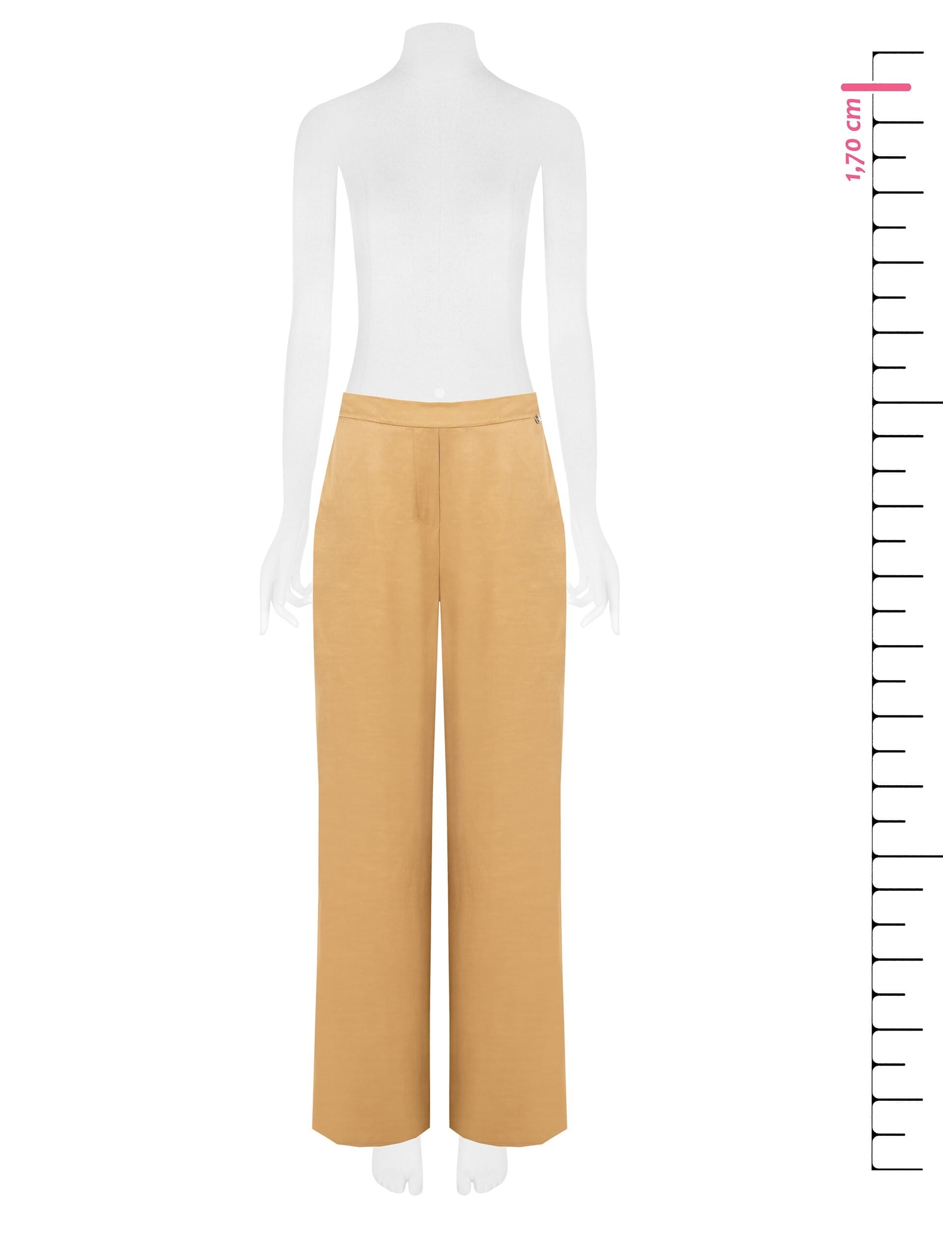 Pantalon de palais en satin opaque avec poches et dos élastiqué