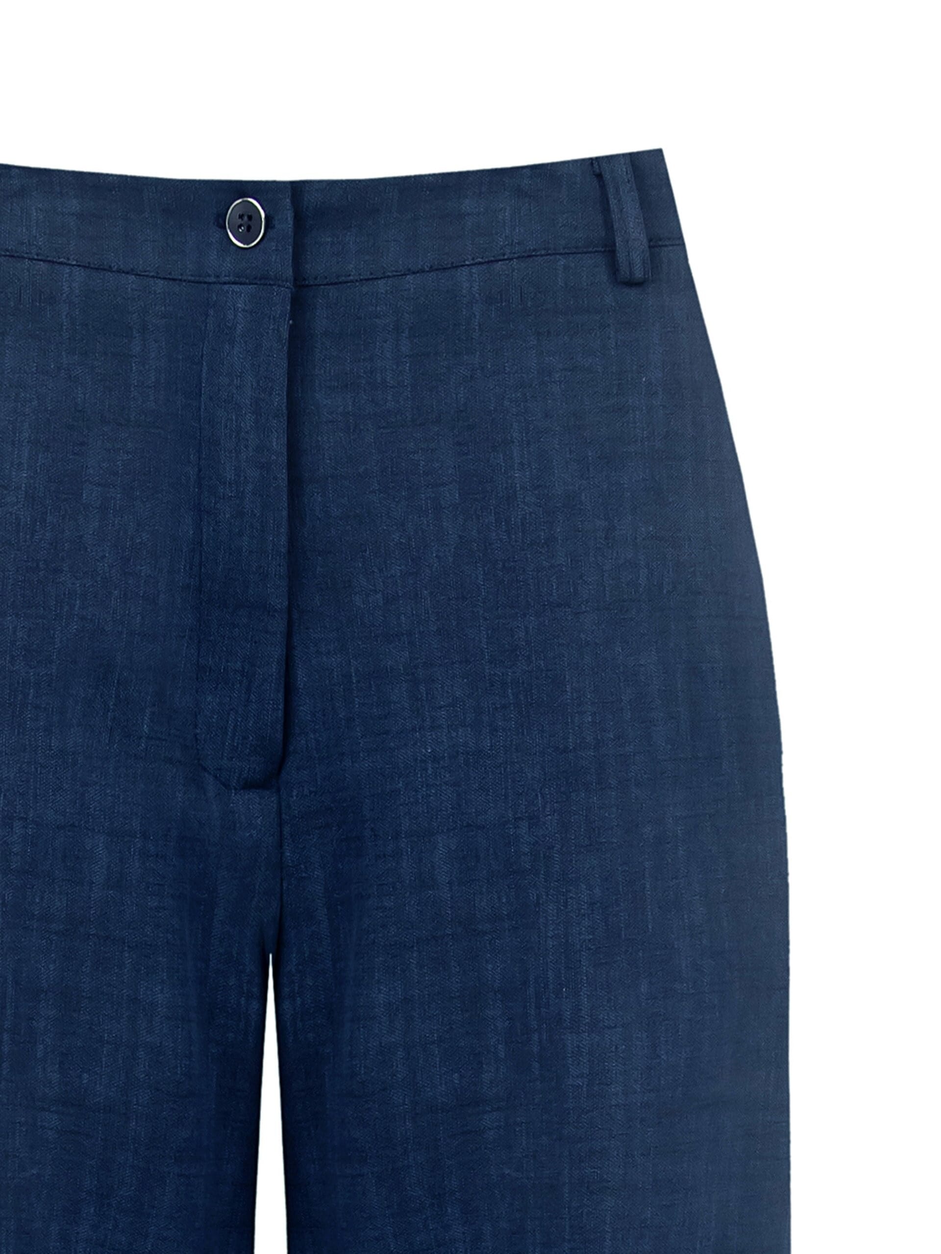 Pantaloni Palazzo In Punto Milano Leggero Effetto Fiammato Rinascimento