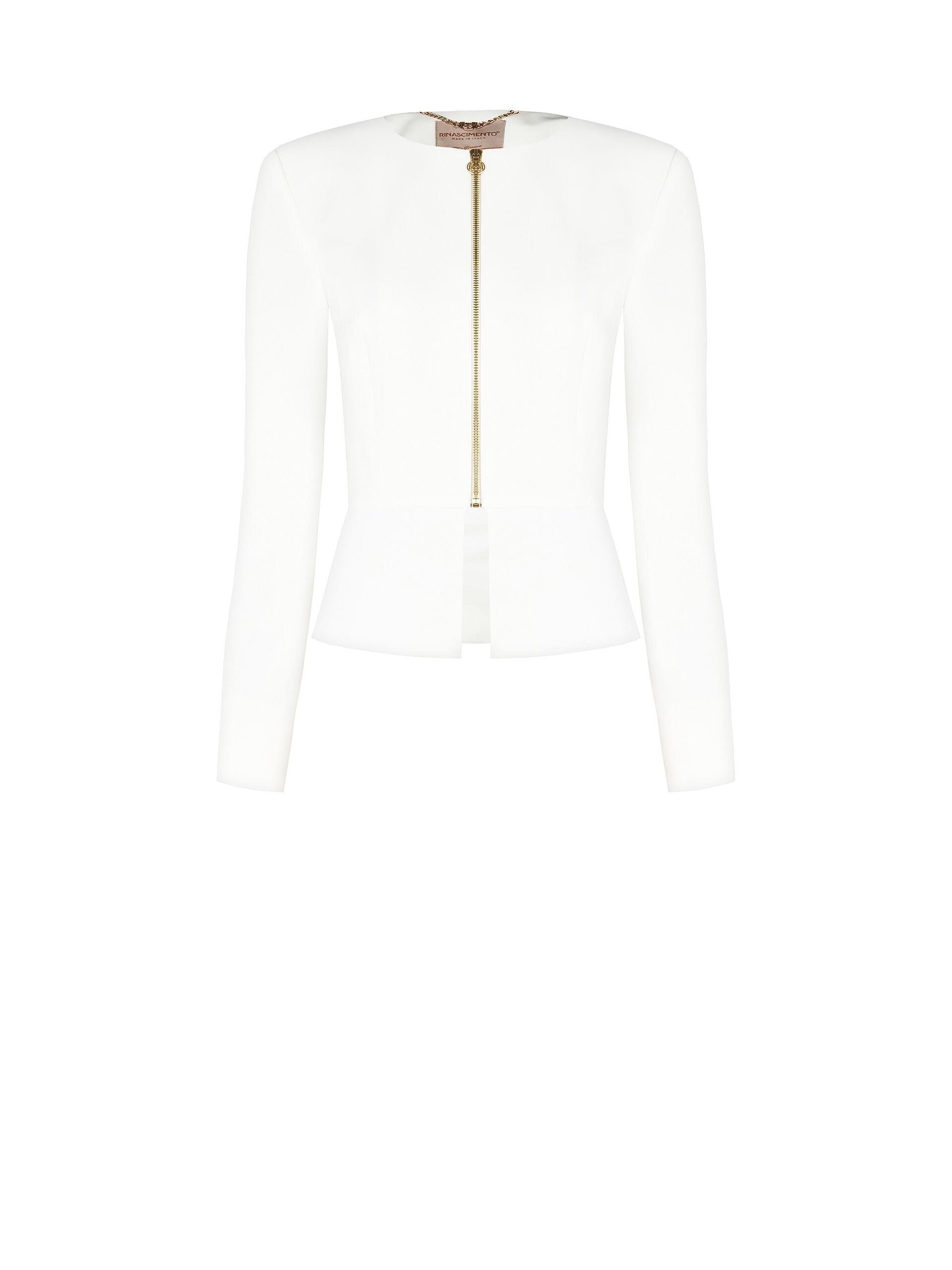 Giacca Corta In Tessuto Tecnico Con Spalline E Zip Centrale Rinascimento