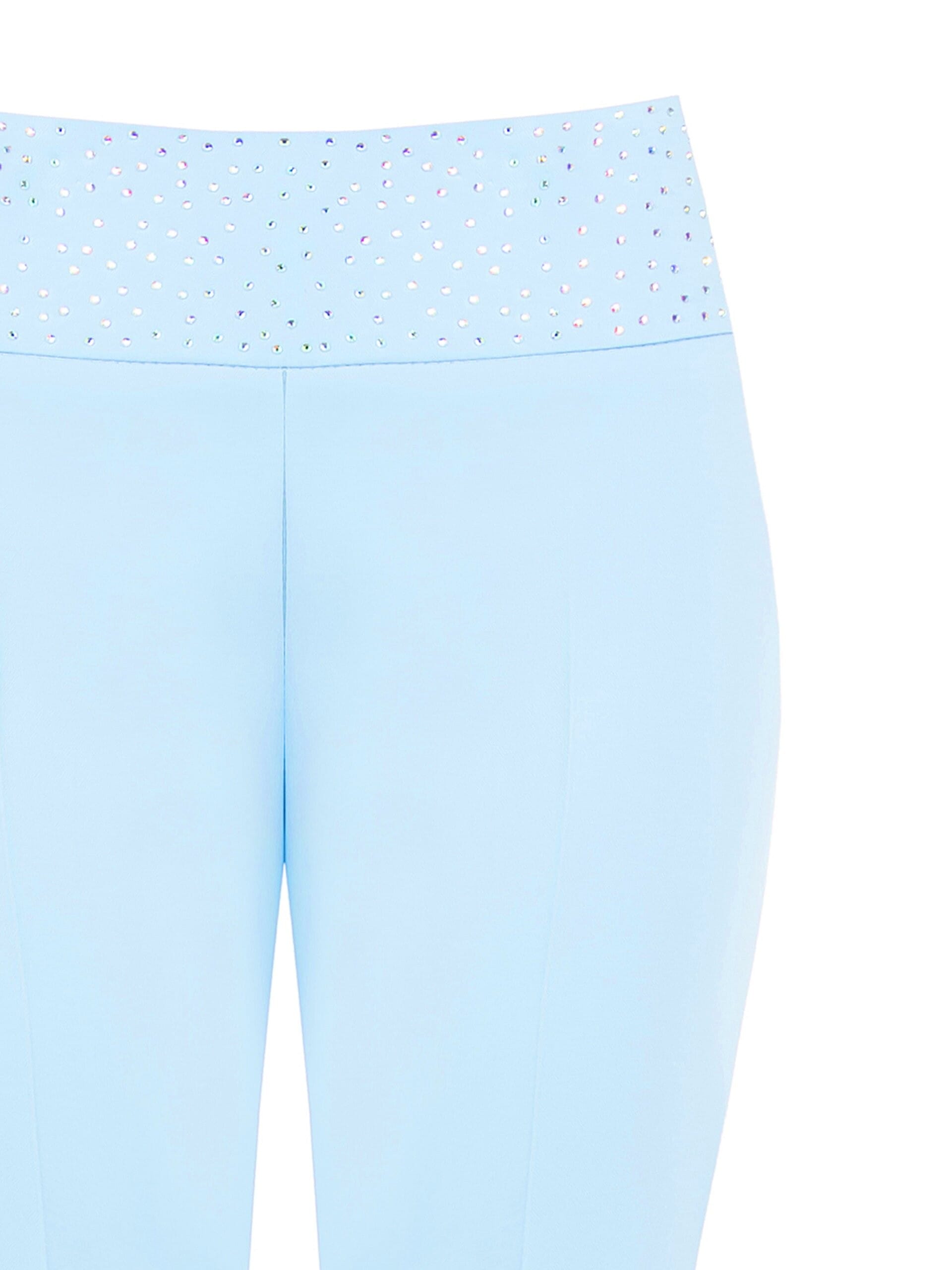 Pantaloni Dritti In Tessuto Poliviscosa Con Strass E Zip Laterale Rinascimento