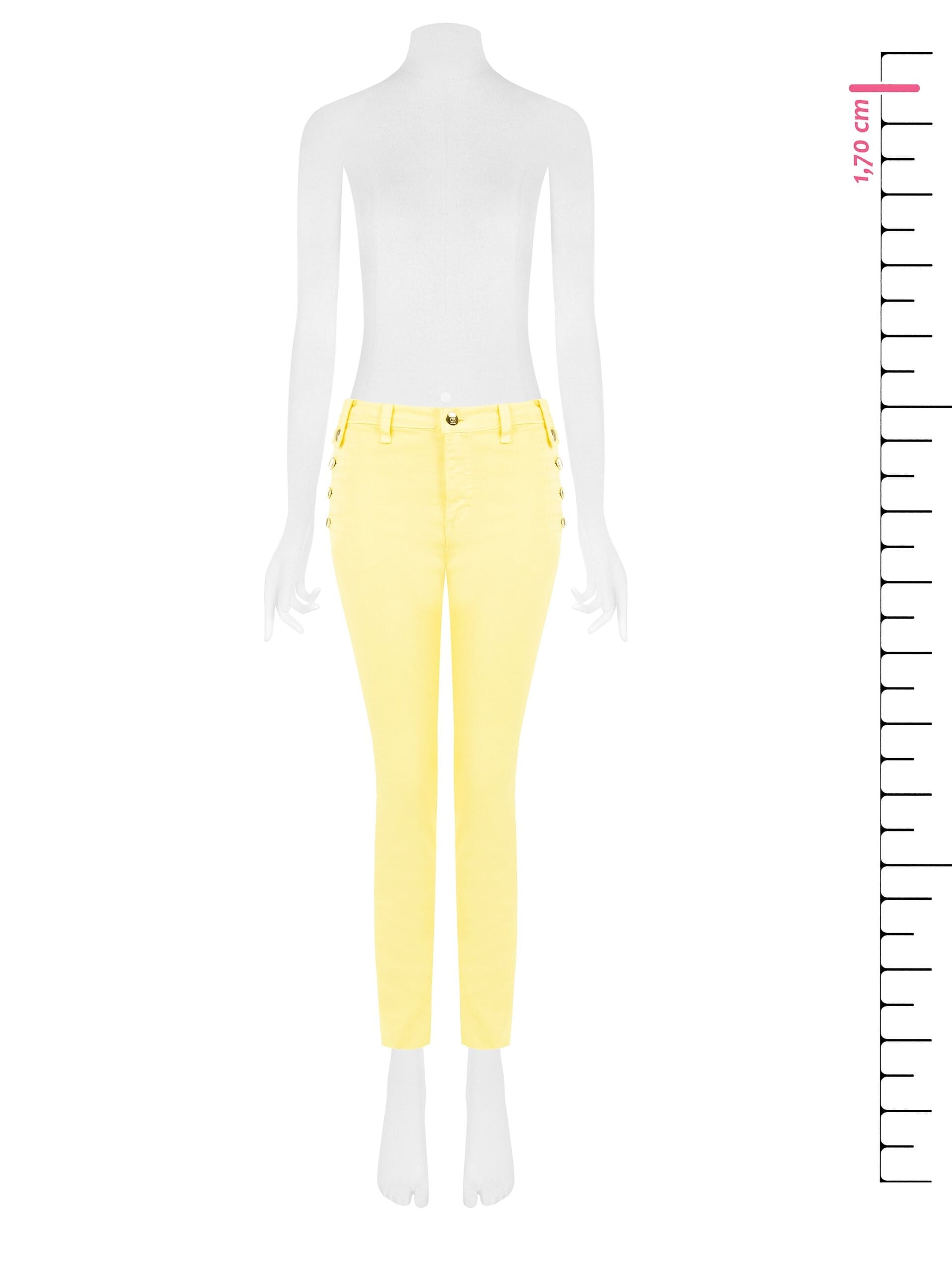 Denim Skinny Con Bottoni Sui Fianchi Rinascimento