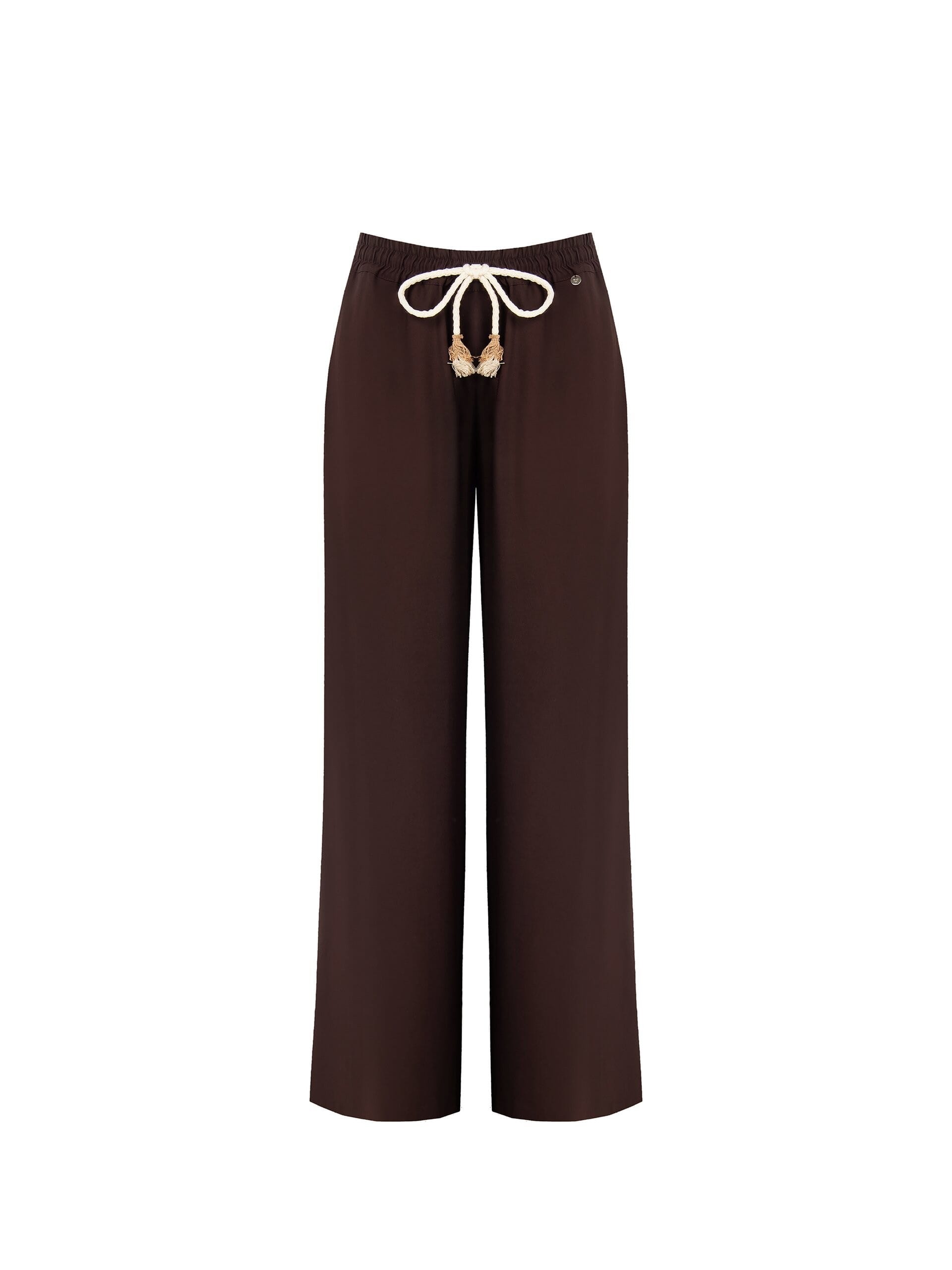 Pantaloni Palazzo In Misto Viscosa Leggermente Stropicciato Con Tasche Rinascimento