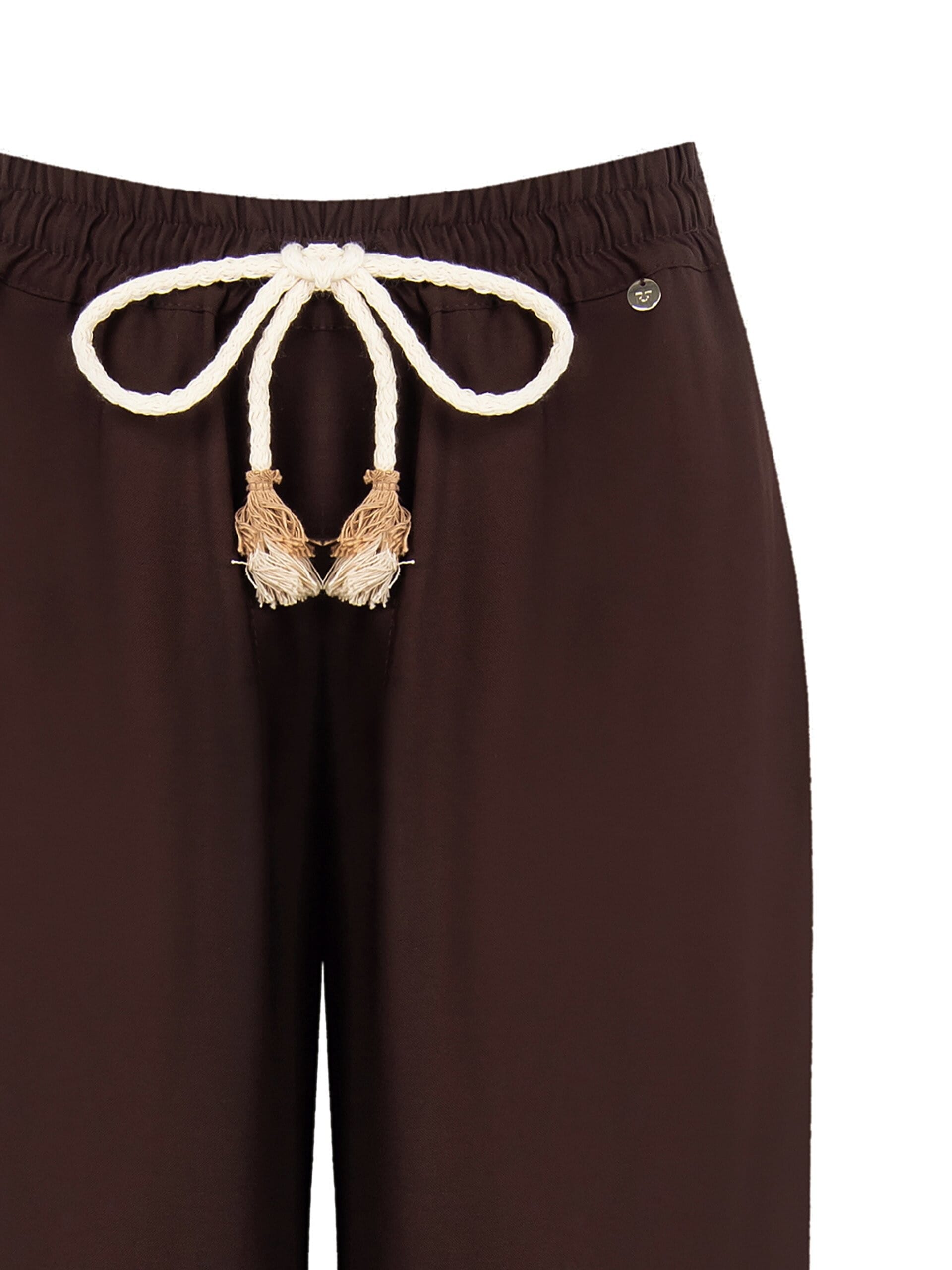 Pantaloni Palazzo In Misto Viscosa Leggermente Stropicciato Con Tasche Rinascimento