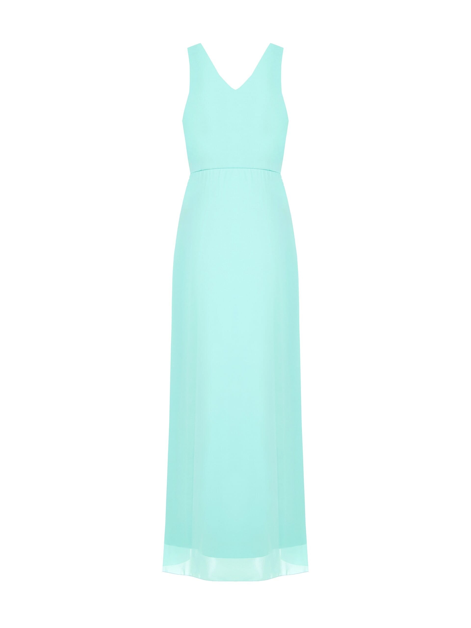 Abito Lungo In Georgette Con Fibbia Oro E Scollo A V Incrociato Rinascimento