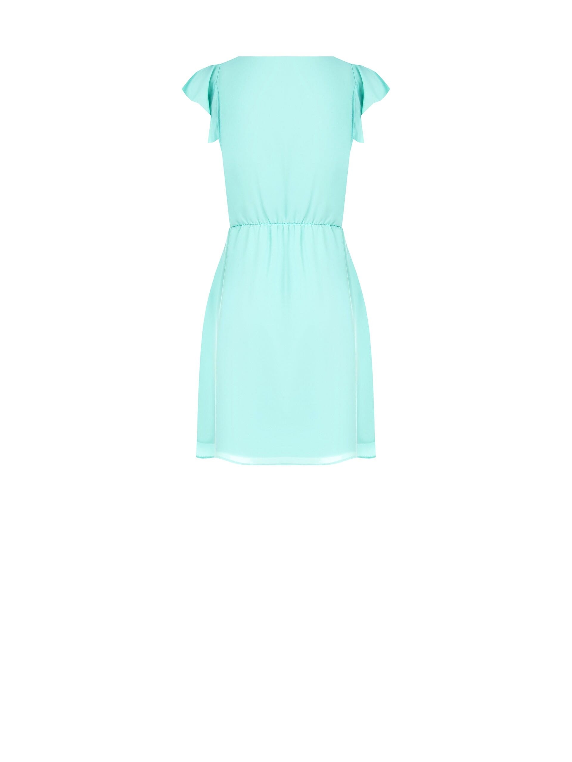 Abito Corto In Georgette Con Fibbia Oro E Scollo A V Rinascimento