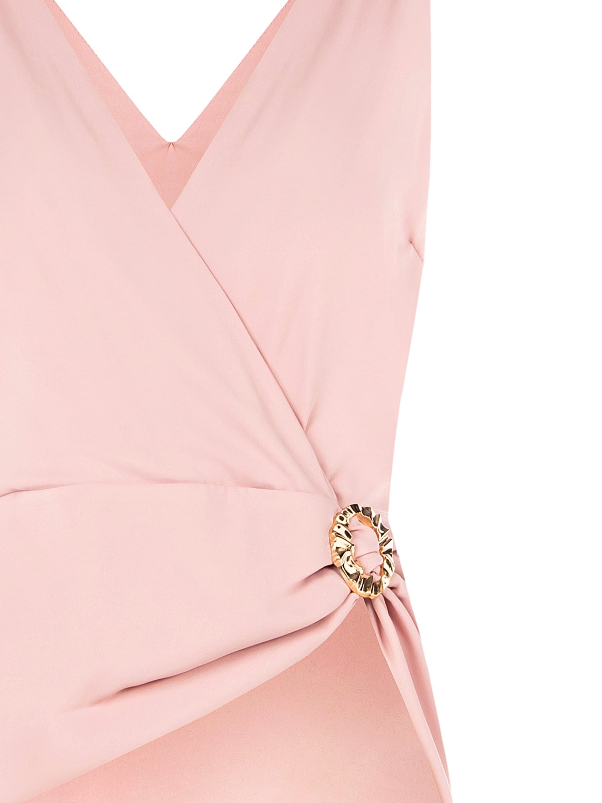 Top In Georgette Con Fibbia Oro E Scollo A V Incrociato Rinascimento