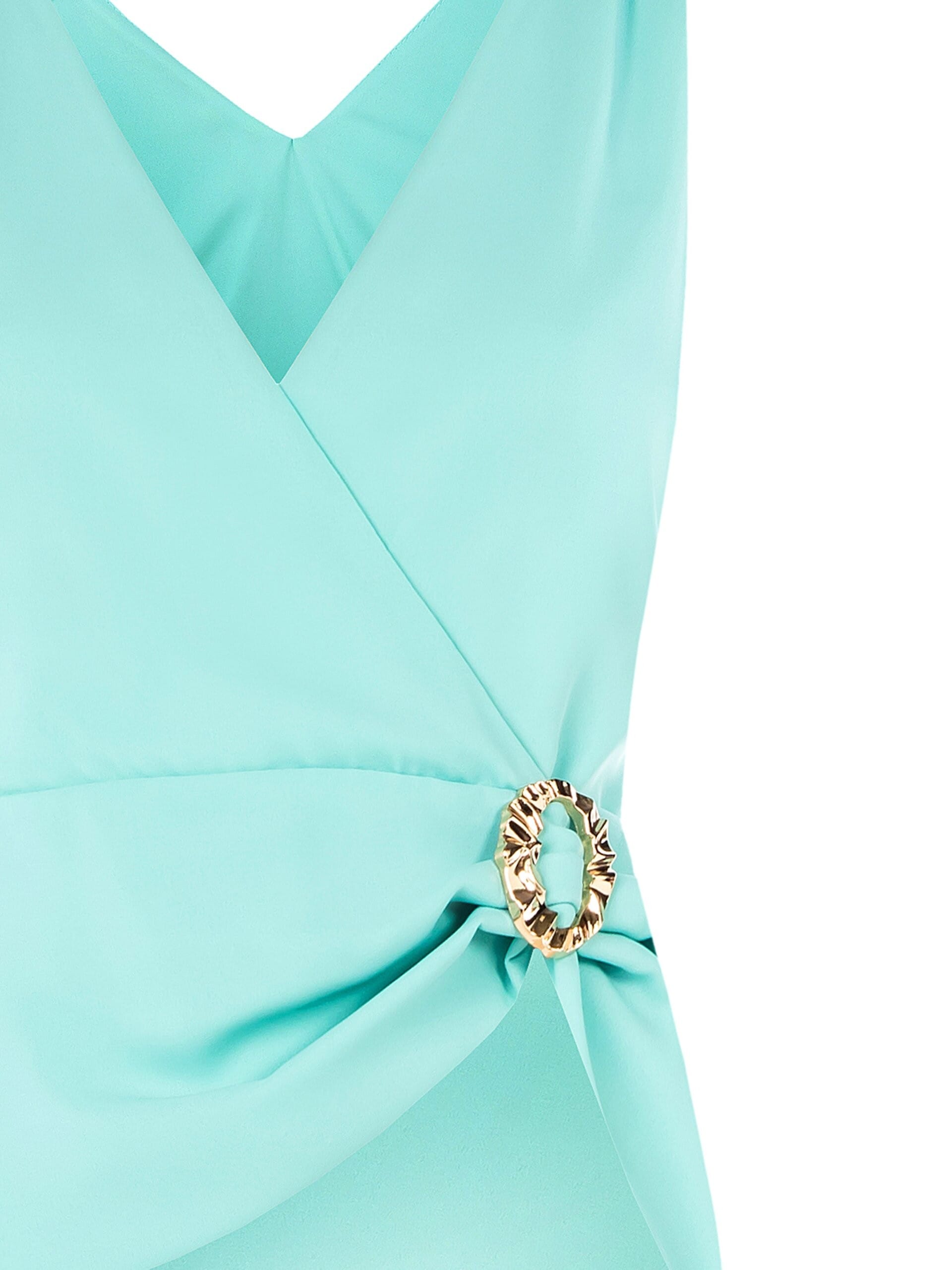 Top In Georgette Con Fibbia Oro E Scollo A V Incrociato Rinascimento