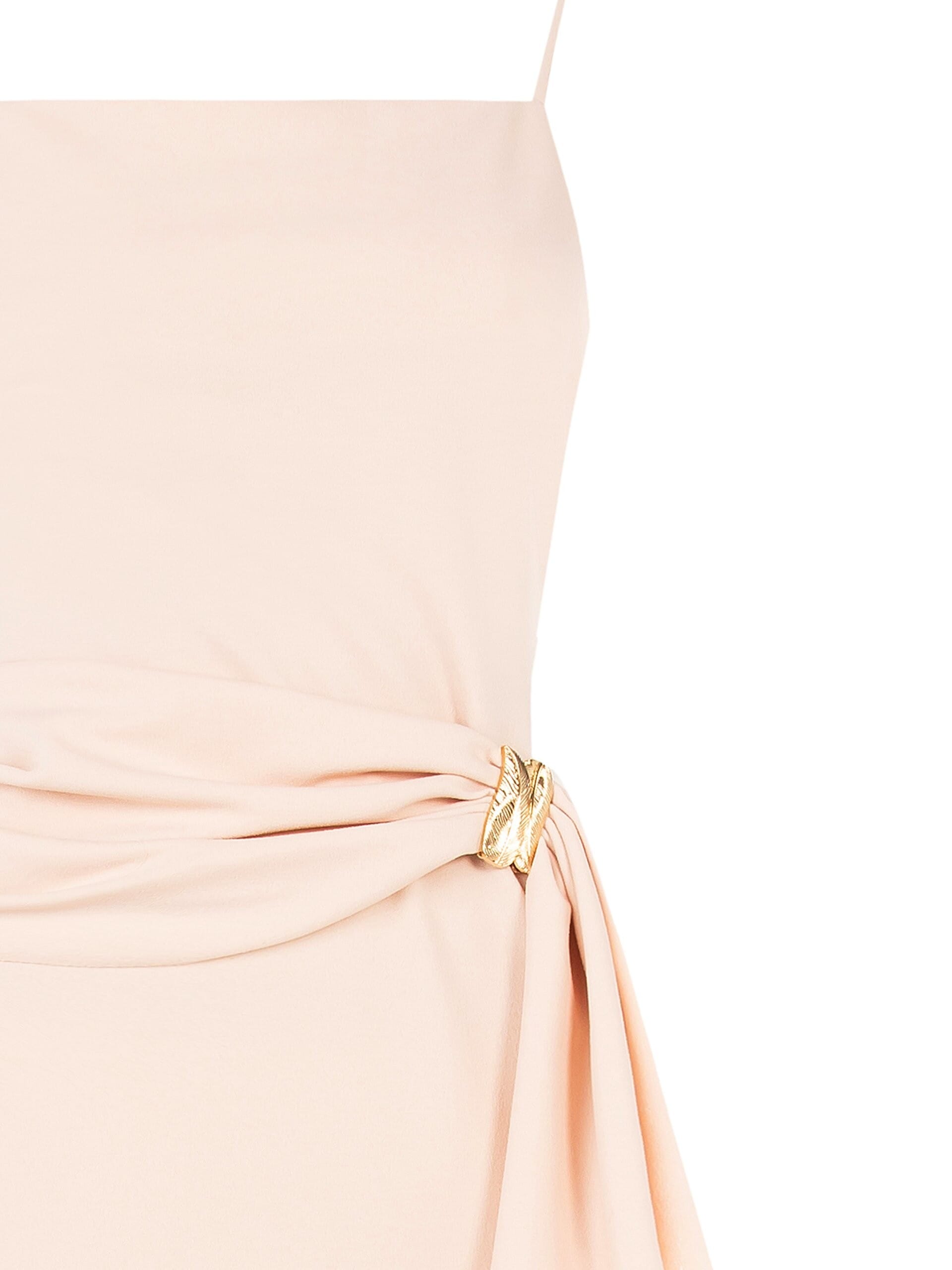 Abito Lungo A Tubino In Scuba Crepe Con Dettaglio Foglie Oro Rinascimento