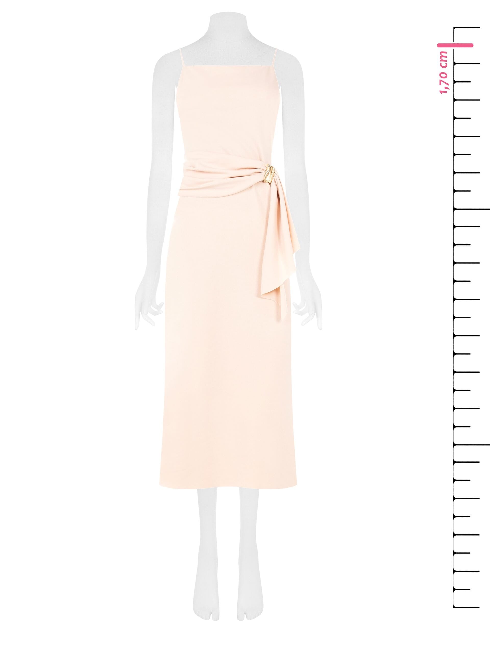 Abito Lungo A Tubino In Scuba Crepe Con Dettaglio Foglie Oro Rinascimento