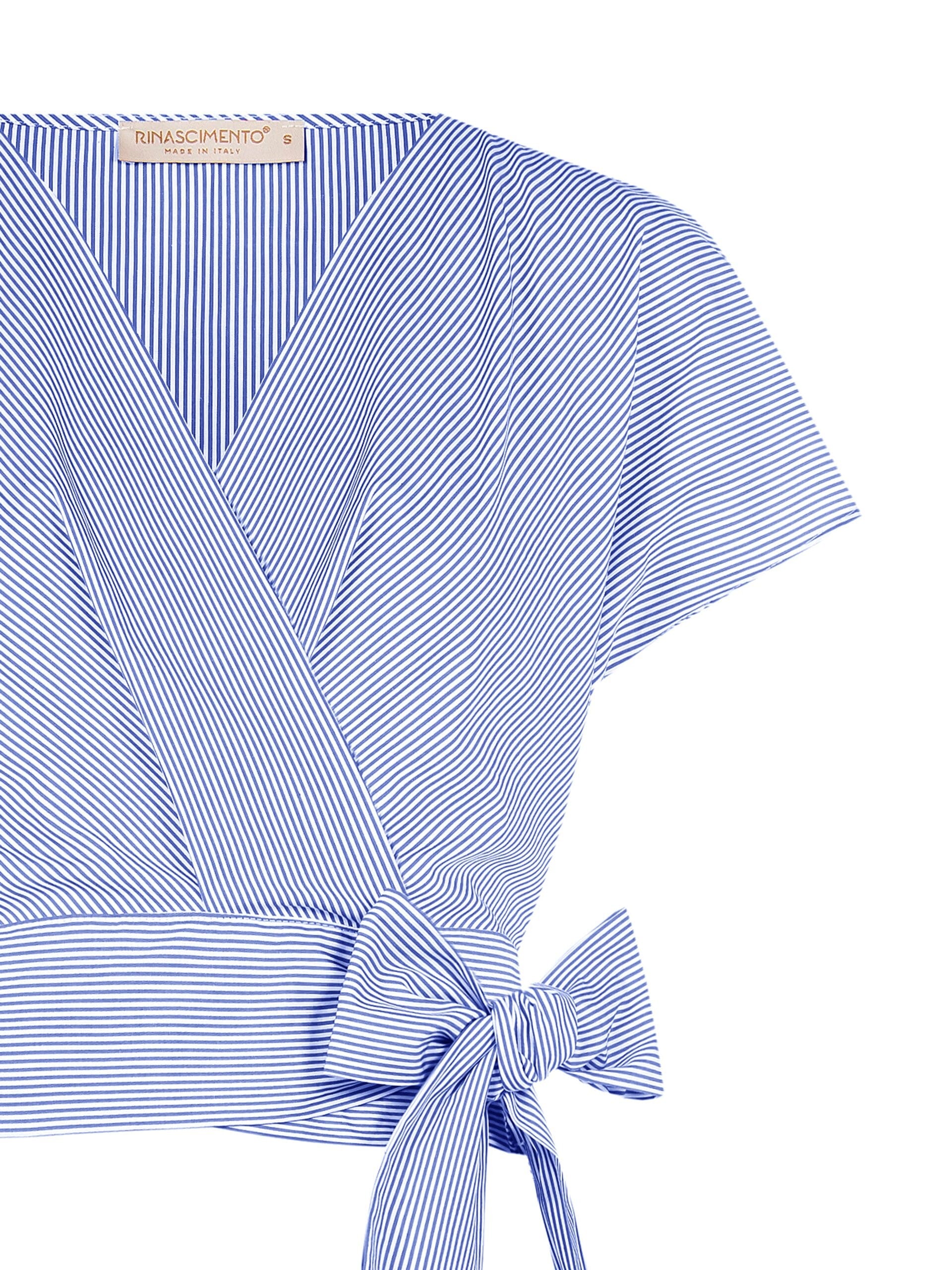 Blusa Ad Incrocio In Cotone A Righe Rinascimento