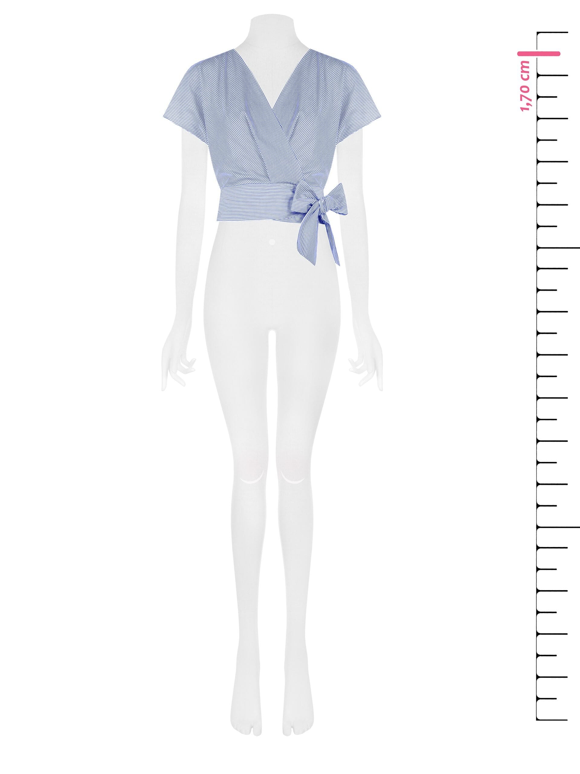 Blusa Ad Incrocio In Cotone A Righe Rinascimento