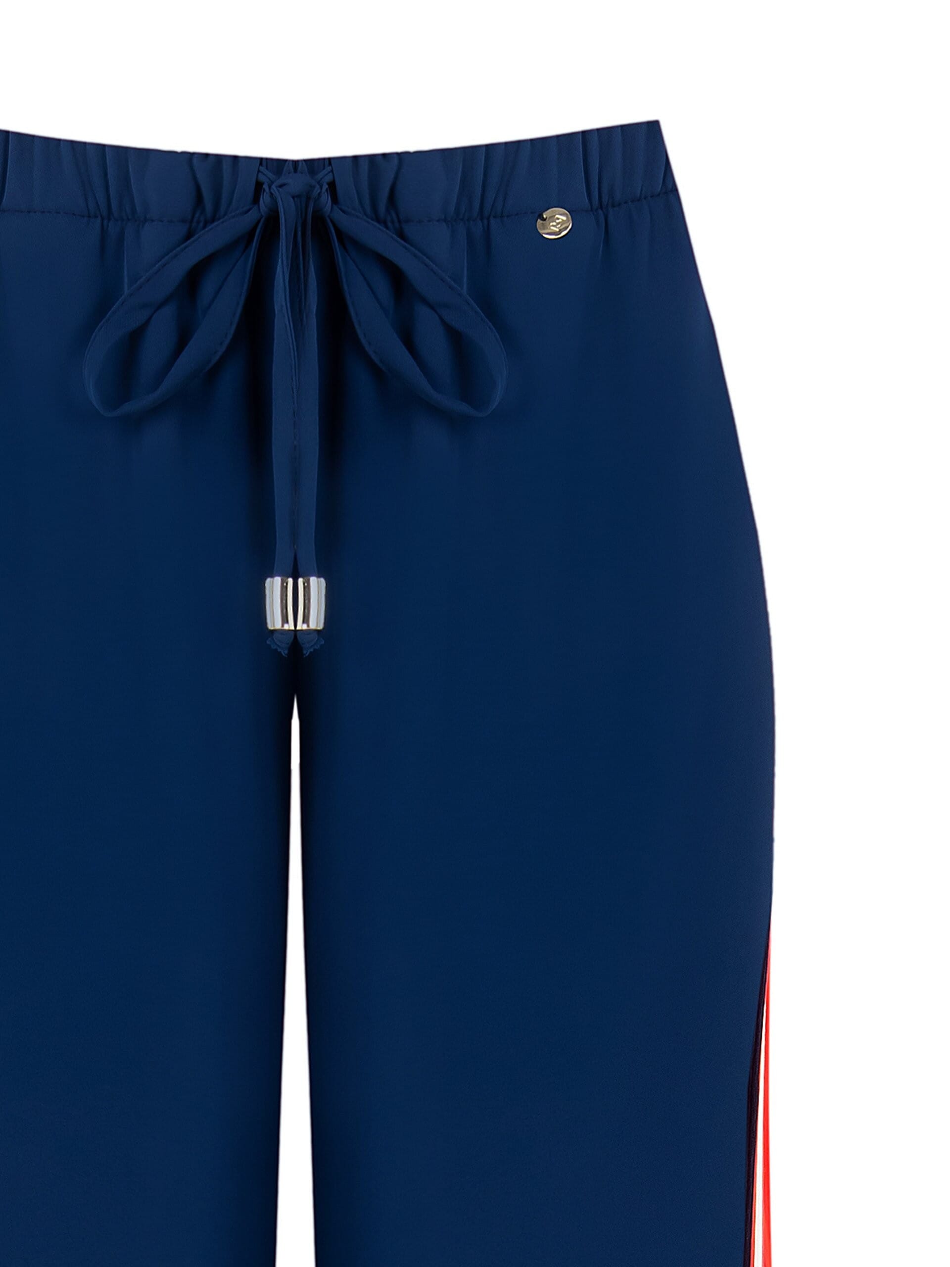 Pantaloni Palazzo In Tessuto Fluido Con Bande Laterali Rinascimento