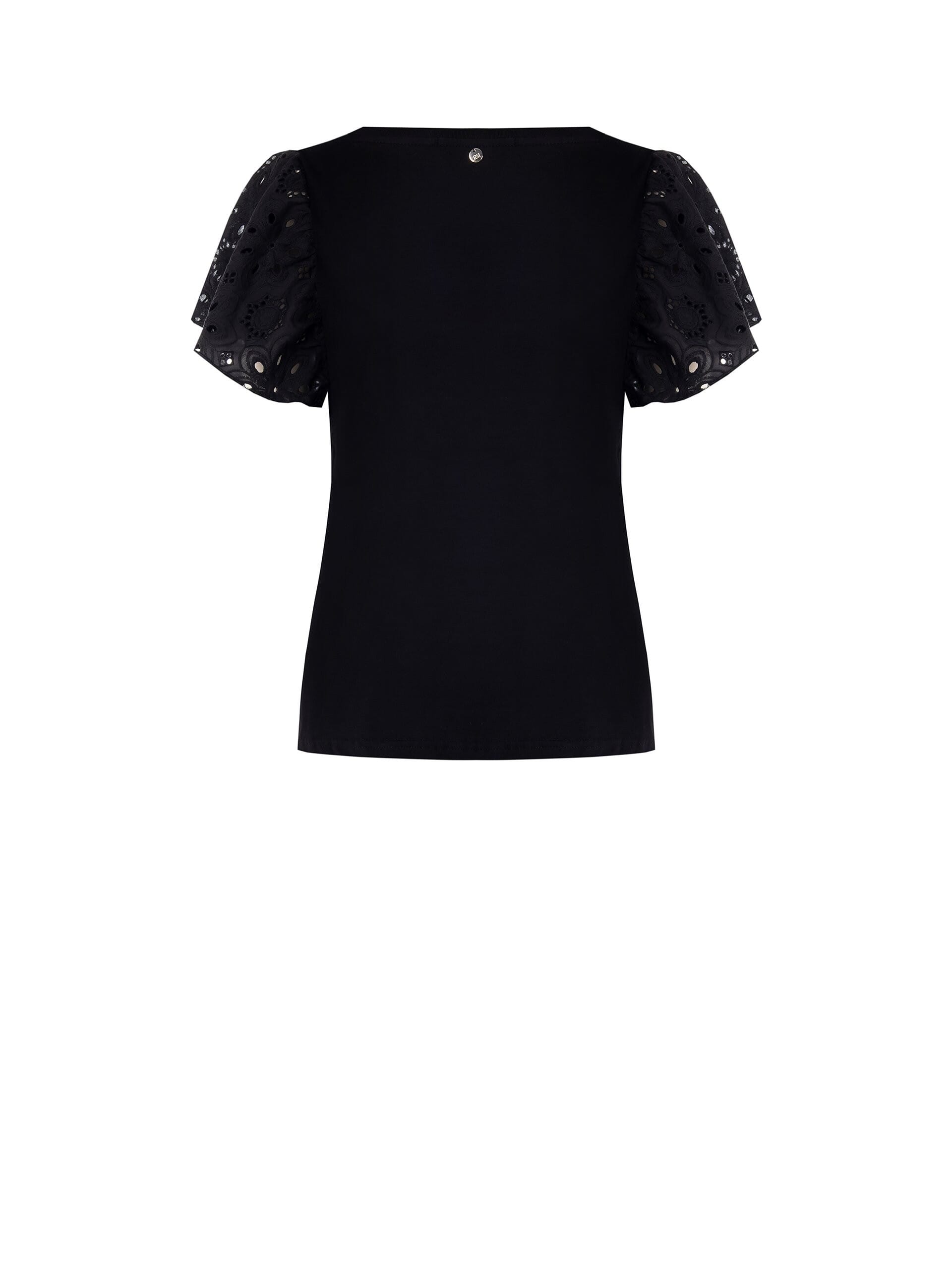 Rinascimento Regular Cotton T-Shirt with Sangallo Sleeves