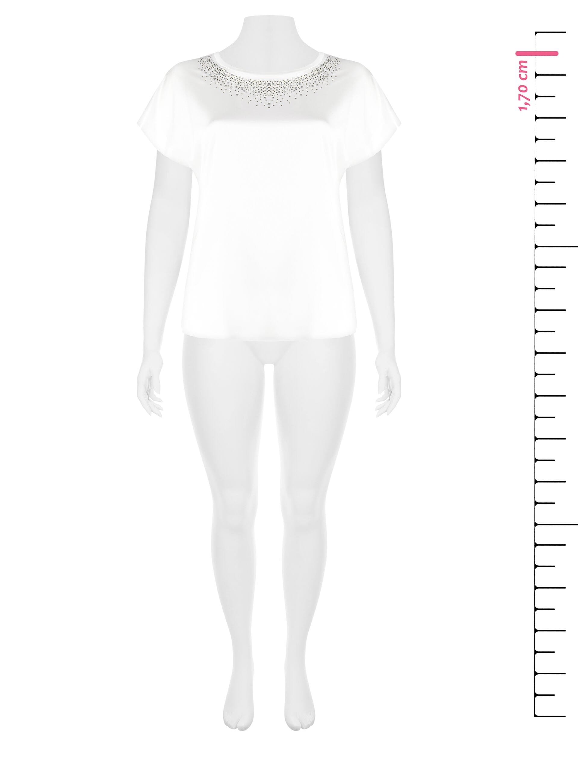 T-Shirt Davanti Raso Dietro Viscosa Con Strass Rinascimento Curvy