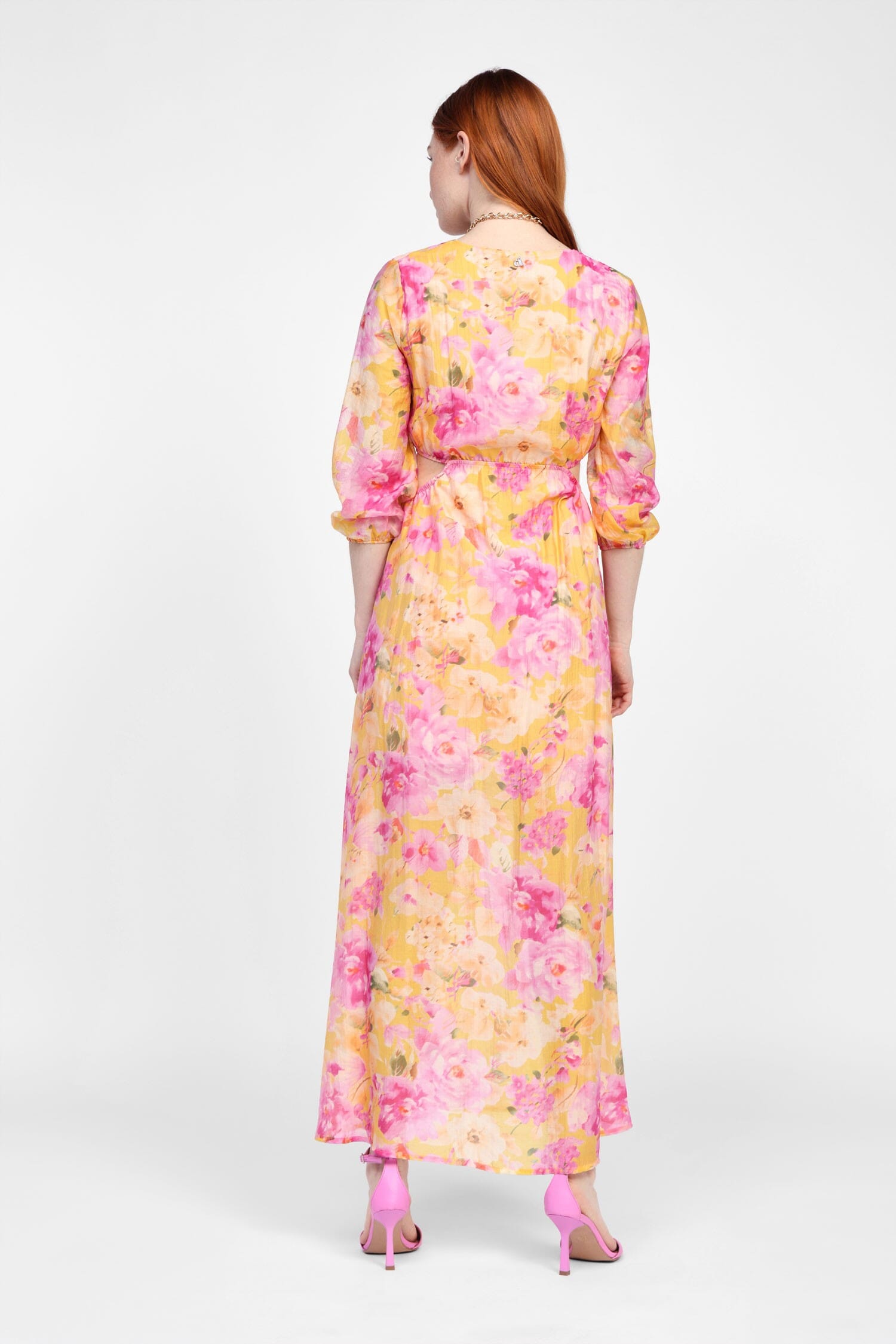 Abito Lungo Con Stampa Floreale E Maniche Ampie Dixie