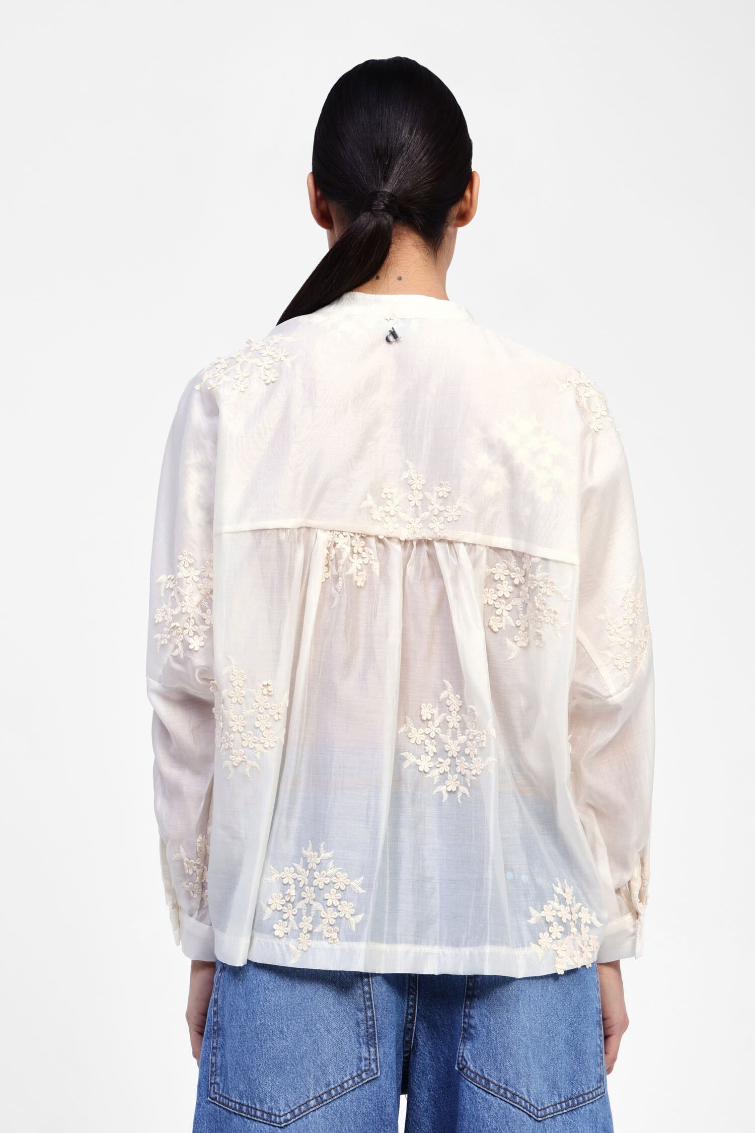 Camicia Coreana Con Ricamo Floreale Dixie