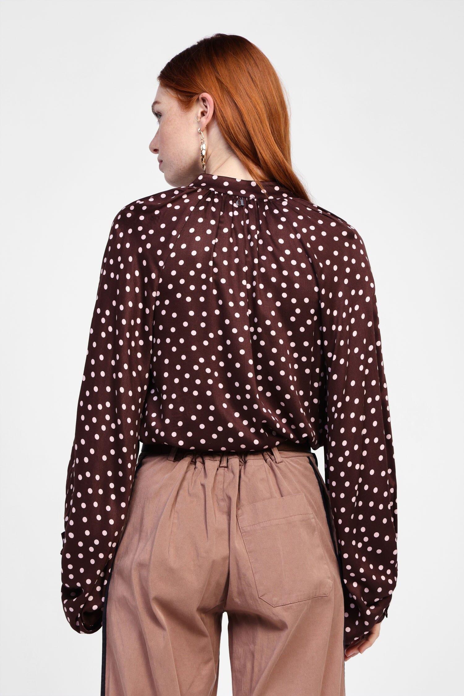 Chemise à motifs de pois et manches larges Dixie