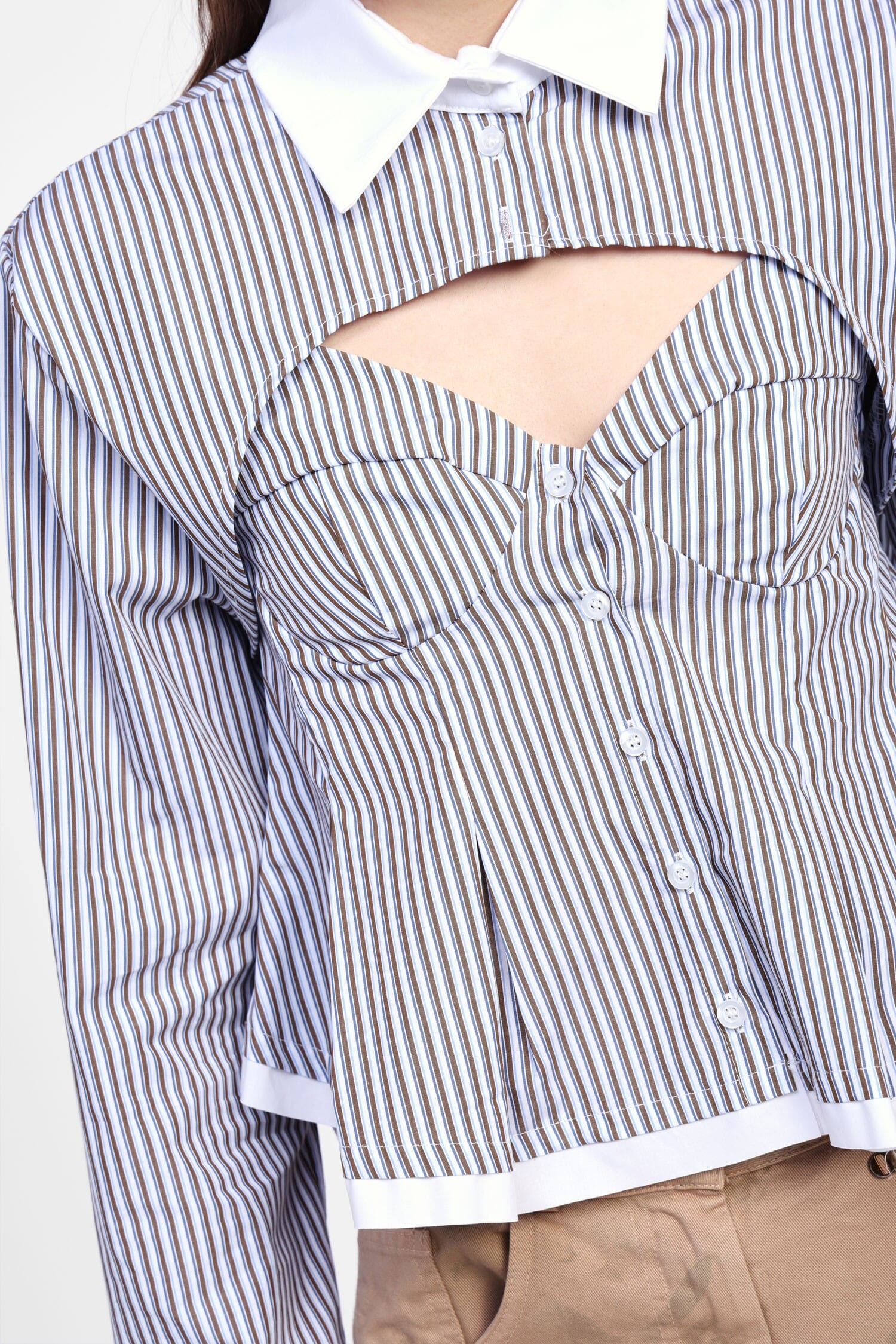 Camicia A Righe Con Scollo Speciale Dixie