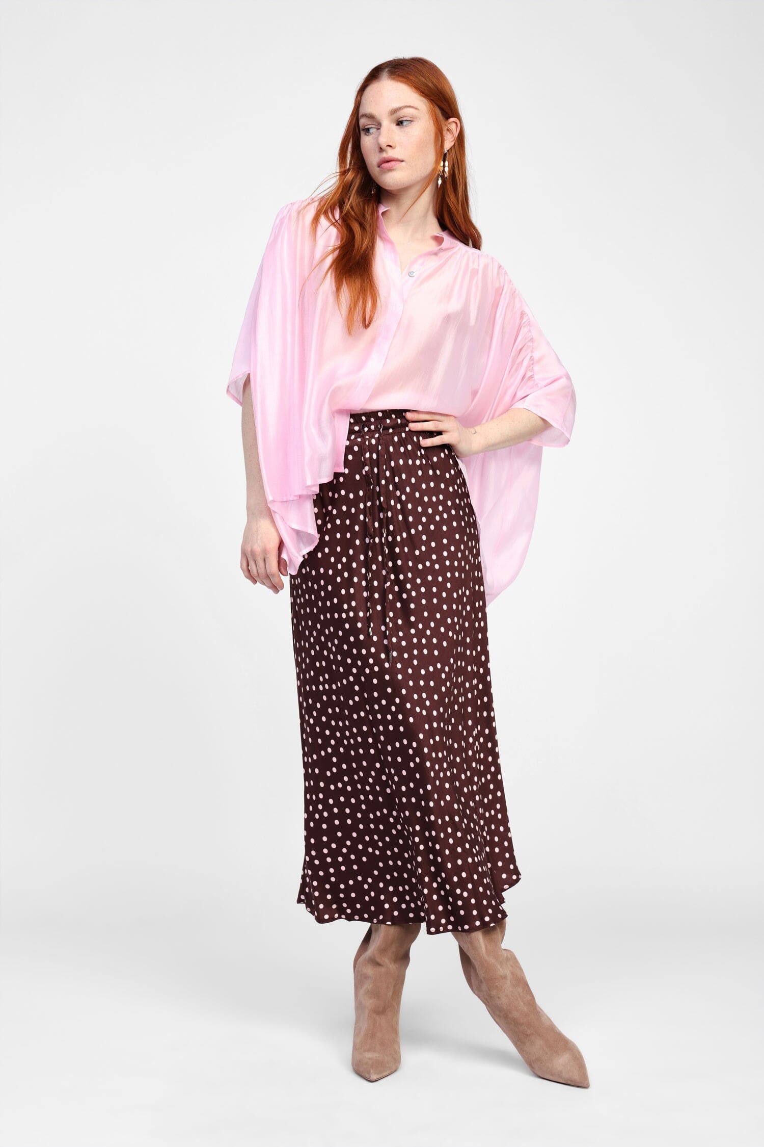 Dixie Polka Dot Print Fluid Skirt