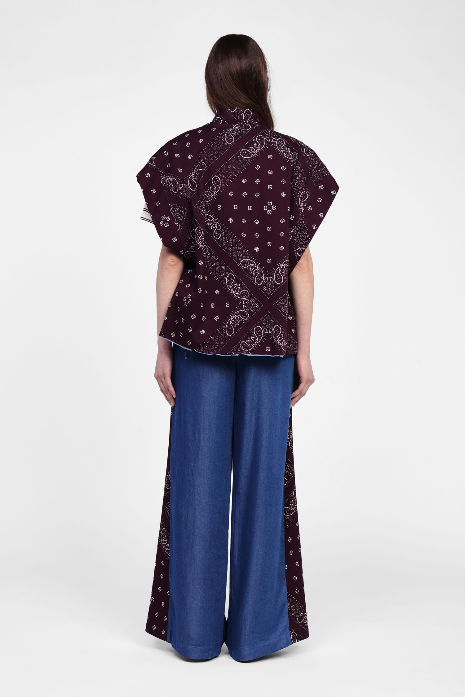 Jeans A Gamba Larga Con Coulisse E Banda Laterale In Fantasia Dixie