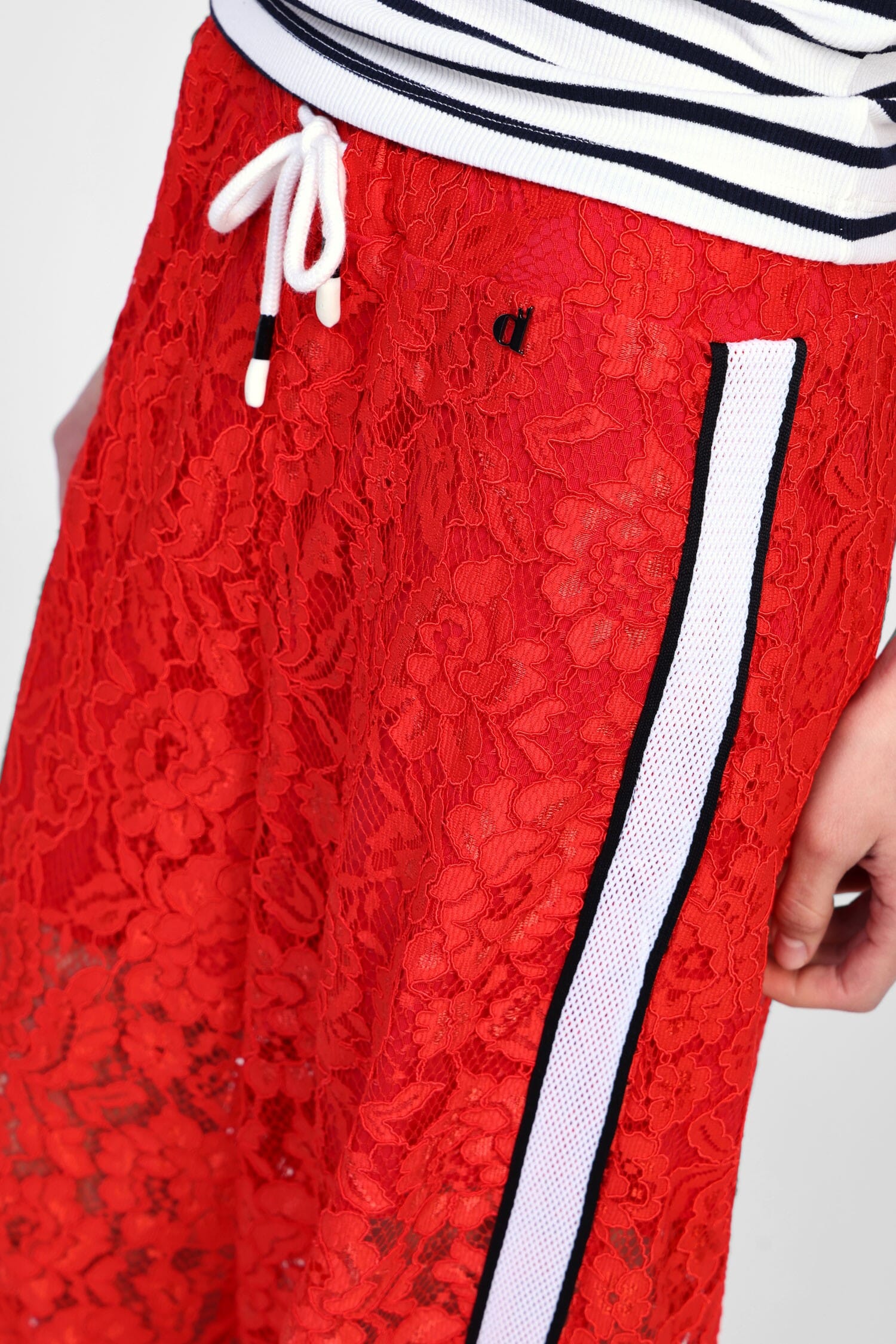 Pantalon large en dentelle avec bande latérale Dixie