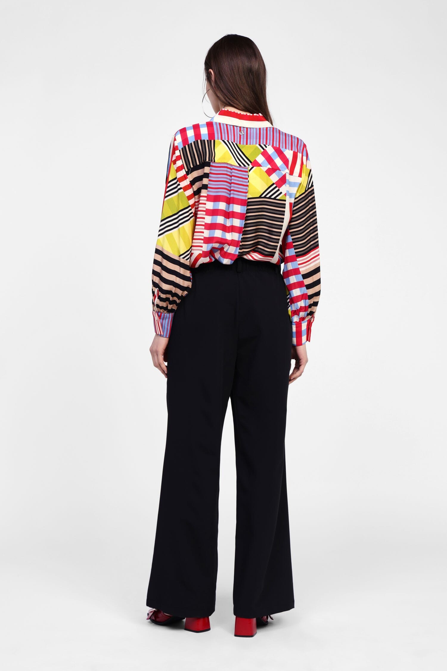 Pantaloni A Gamba Larga Con Vita Alta Dixie